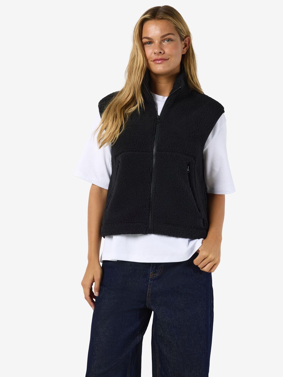 Product tile image - NMMASEY TEDDY GILET, Black | 27036457_Black