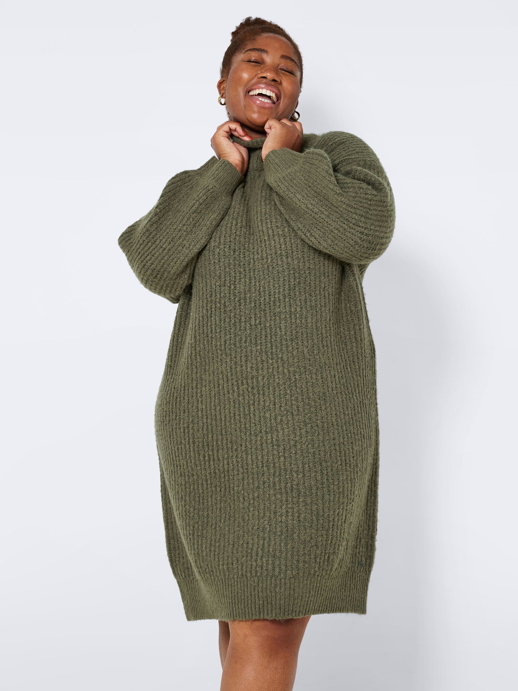High neck knitted dress hot sale