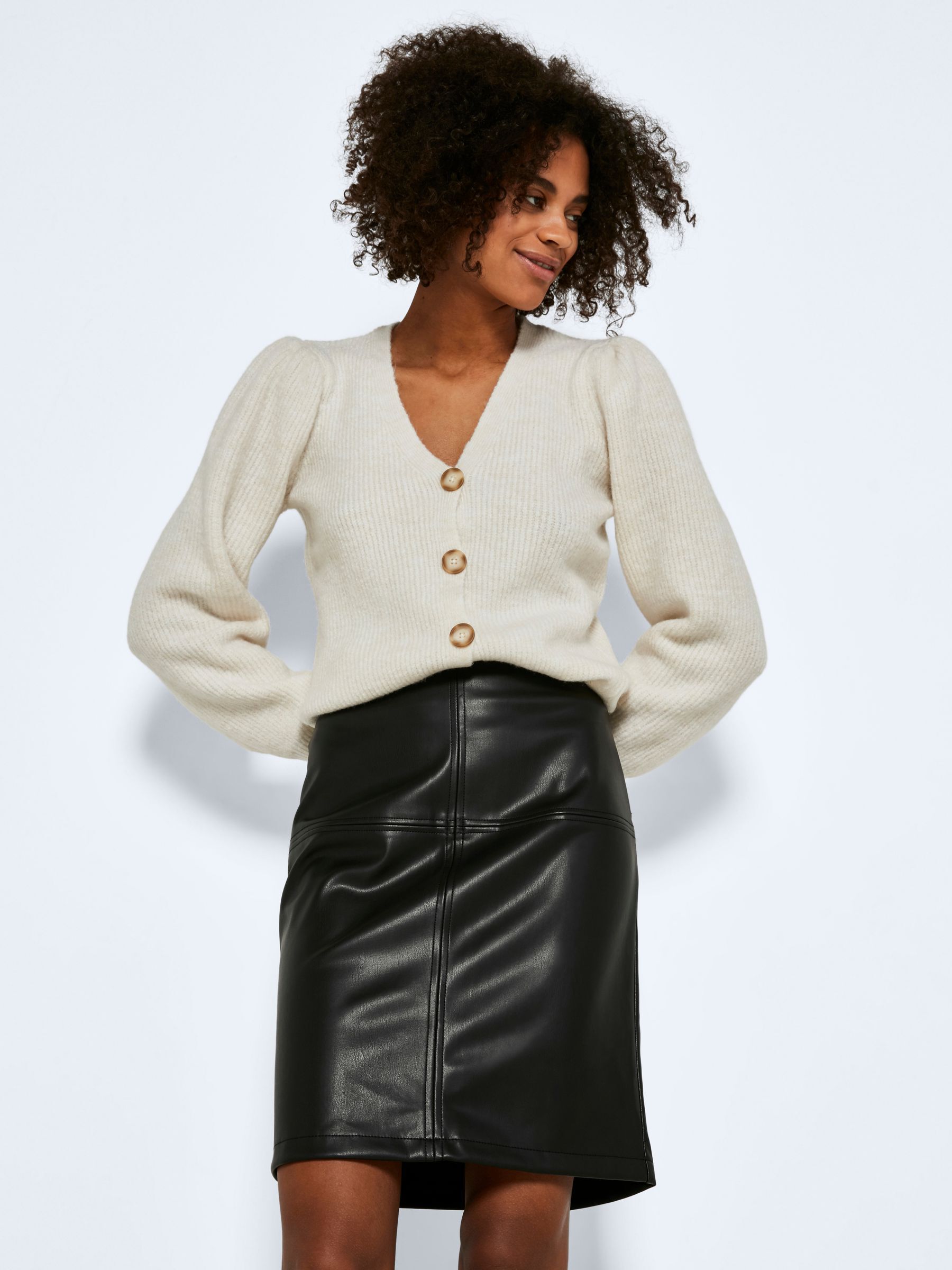 TAILLE HAUTE ENDUITE JUPE Noir NOISY MAY