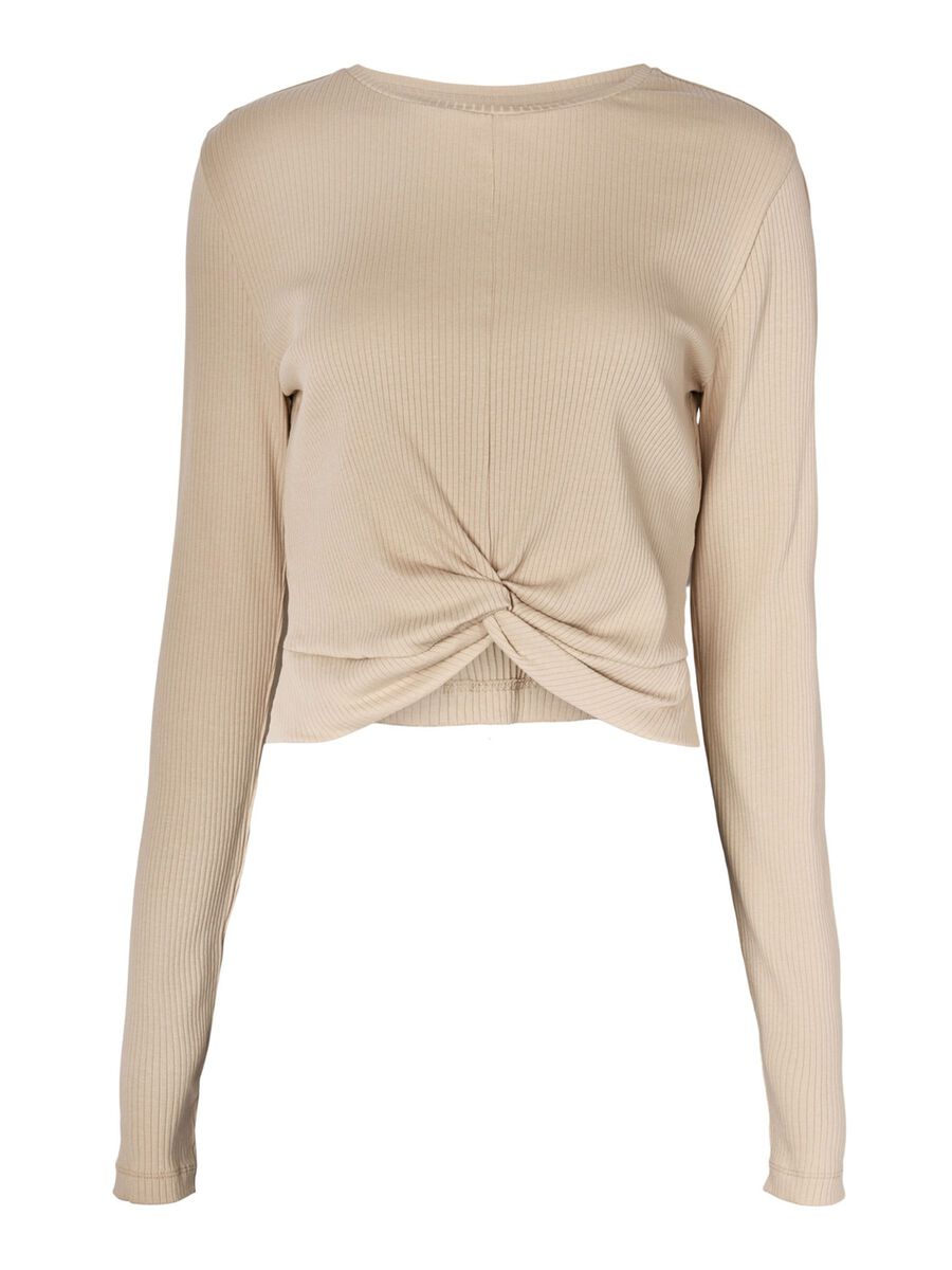 Noisy May LONG SLEEVED KNOT DETAIL TOP, Irish Cream, highres - 27021336_IrishCream_001.jpg