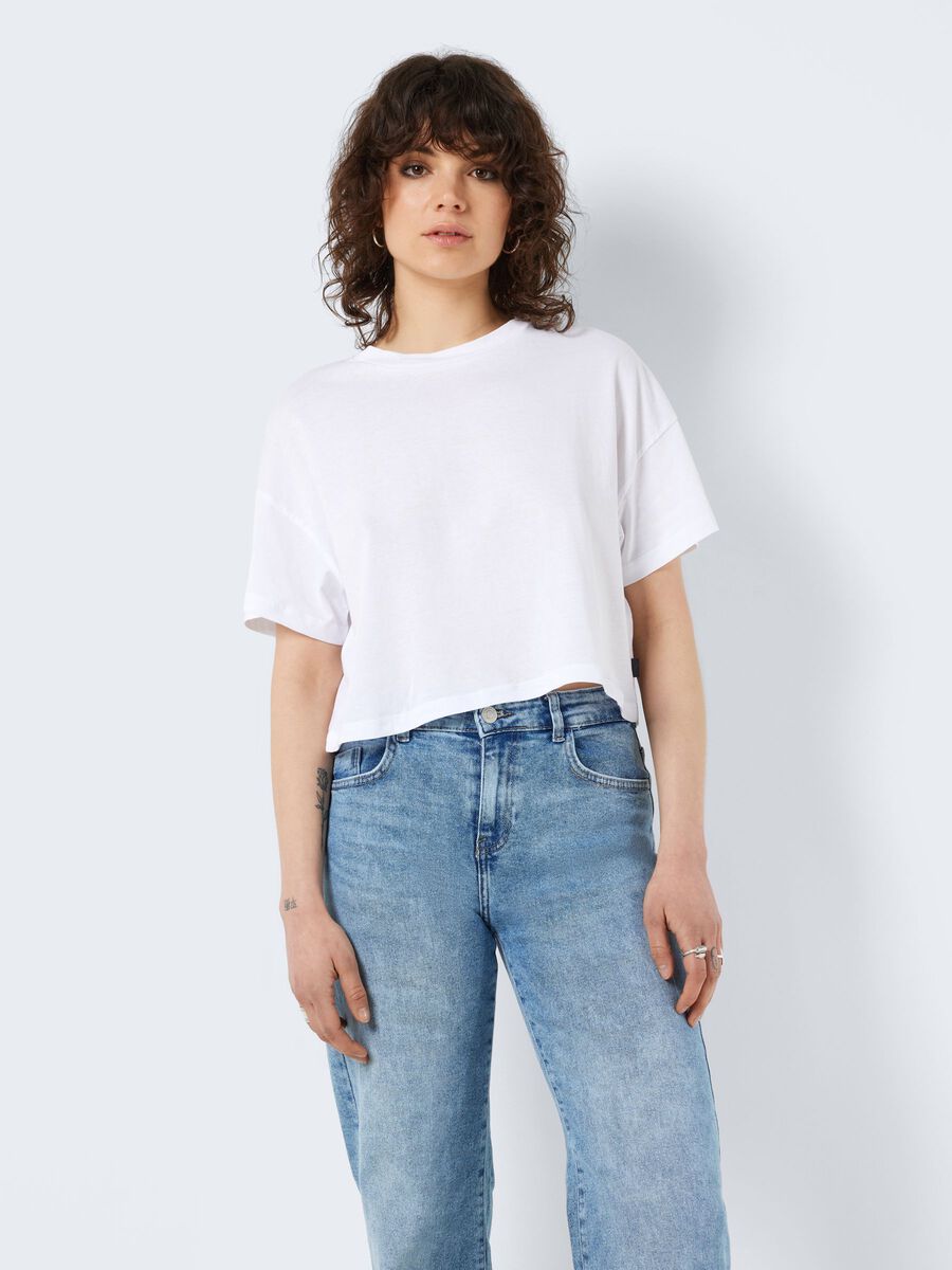 Noisy May SHORT SLEEVED SEMI CROPPED TOP, Bright White, highres - 27023863_BrightWhite_003.jpg