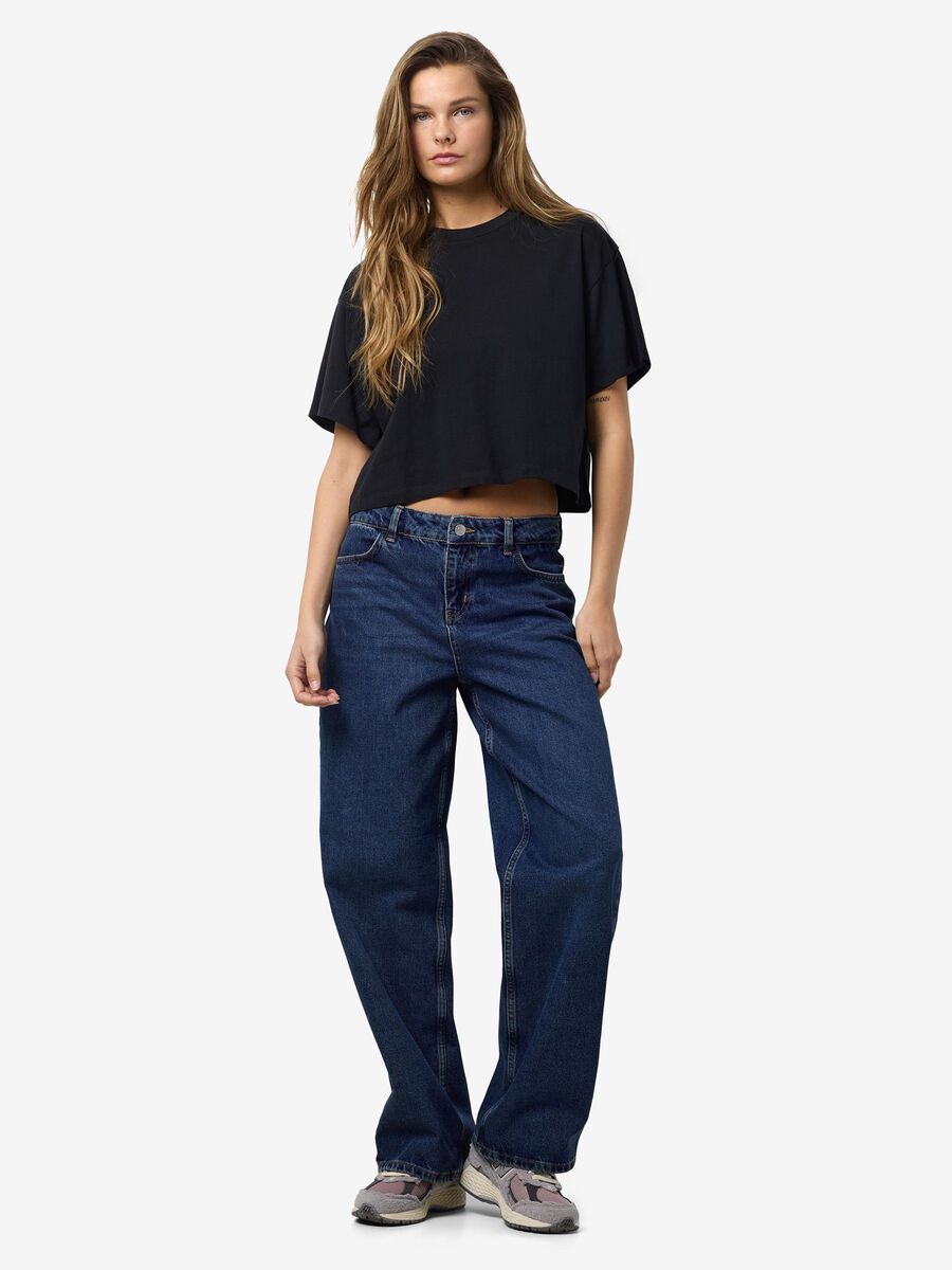 Noisy May SHORT SLEEVED SEMI CROPPED TOP, Black, highres - 27023863_Black_004.jpg