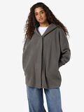 Product image thumbnail - FLEECE COATIGAN, Charcoal Gray | 1