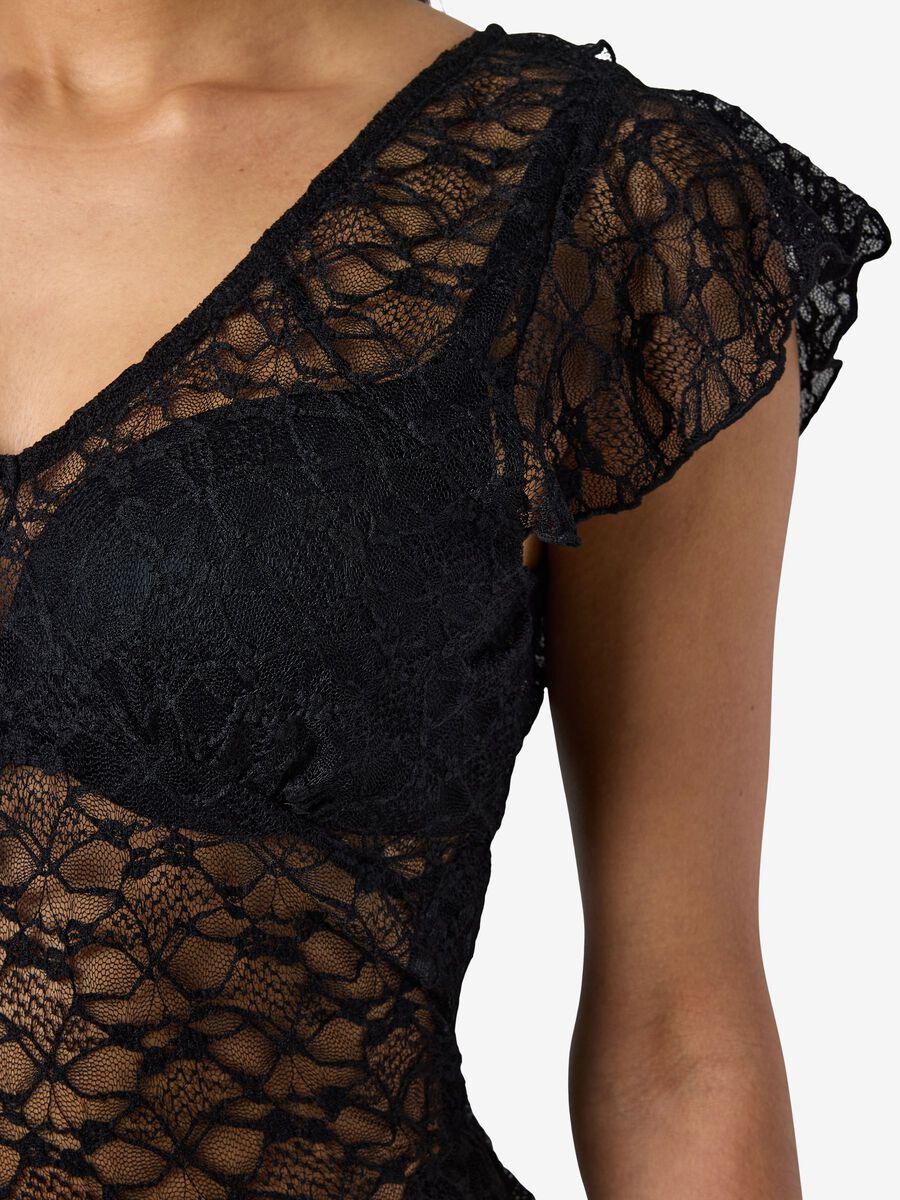 Carousel image - KANTEN MAXI JURK, Black | 5