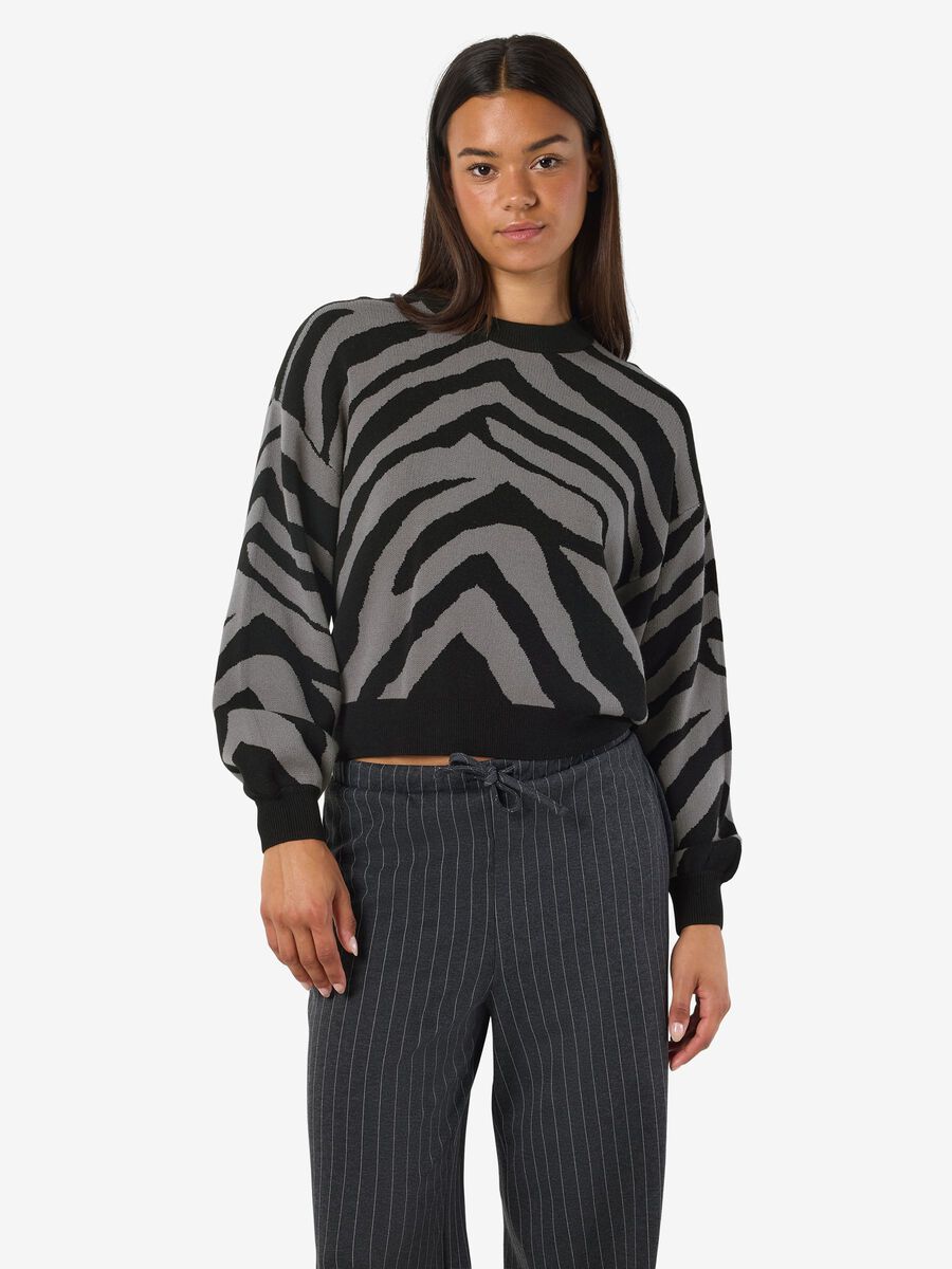 Product carousel image - GEBREID PATROON TRUI, Black | 2