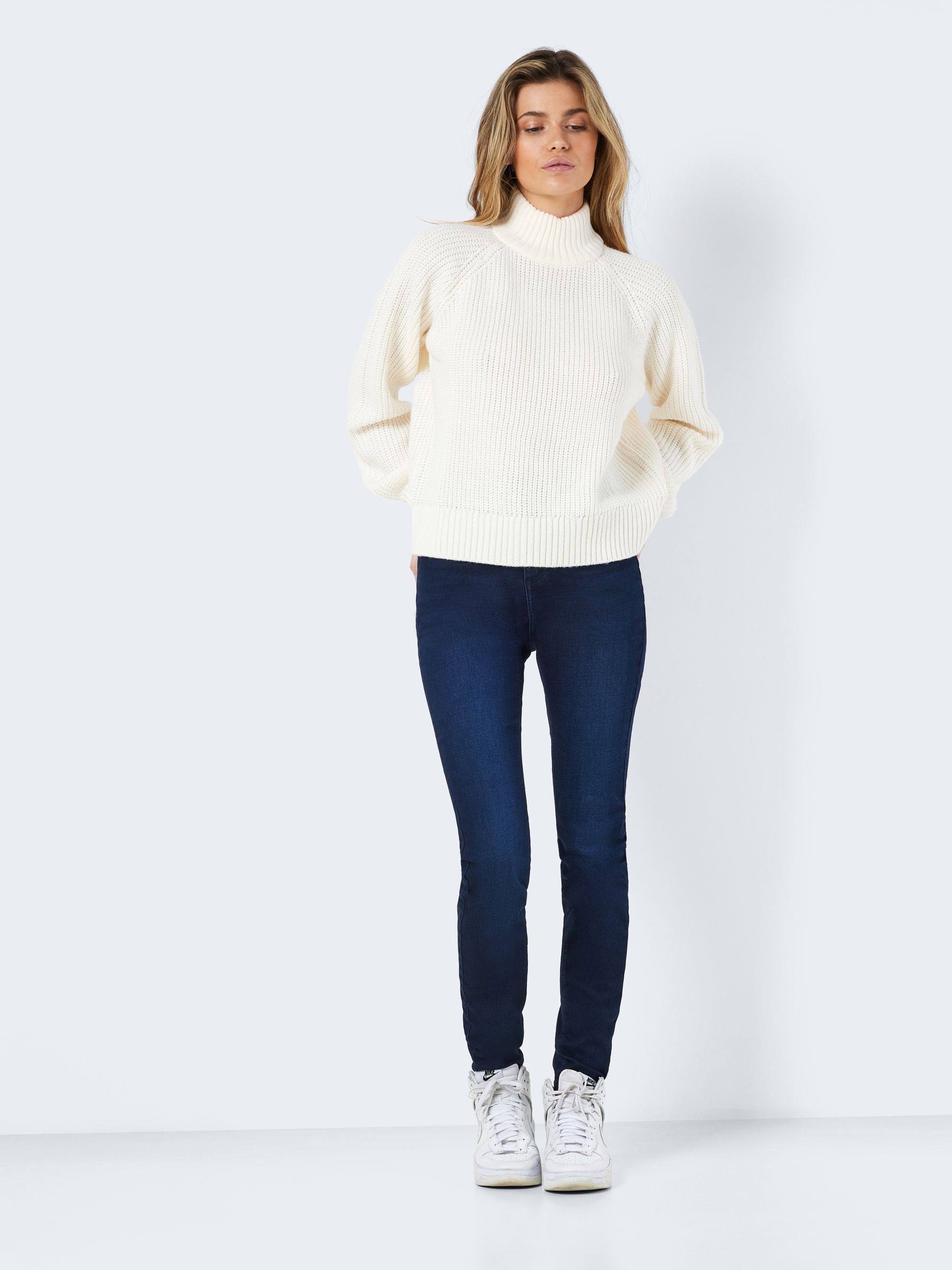 High neck white best sale sweater