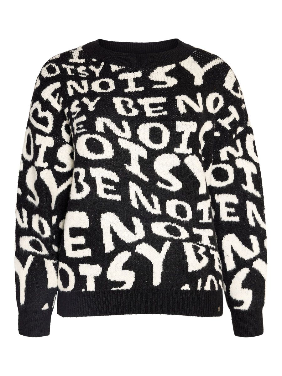 Noisy May CURVE LOGO KNITTED PULLOVER, Black, highres - 27025537_Black_1030229_001.jpg