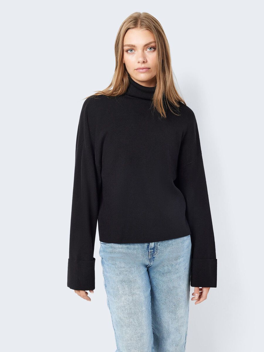 Noisy May KNITTED ROLL NECK PULLOVER, Black, highres - 27027545_Black_007.jpg