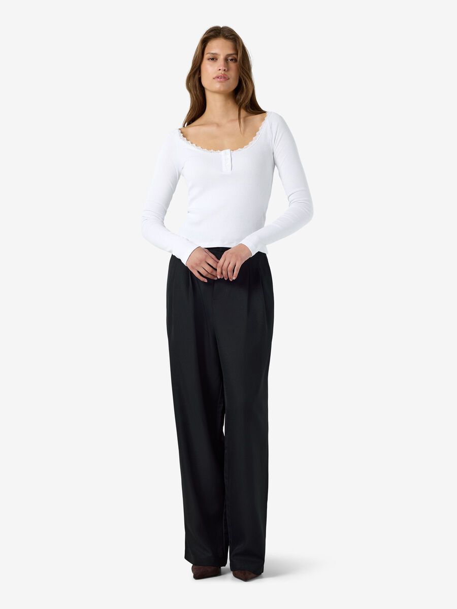 Carousel image - NMMAYA LONG SLEEVED TOP, Bright White | 4