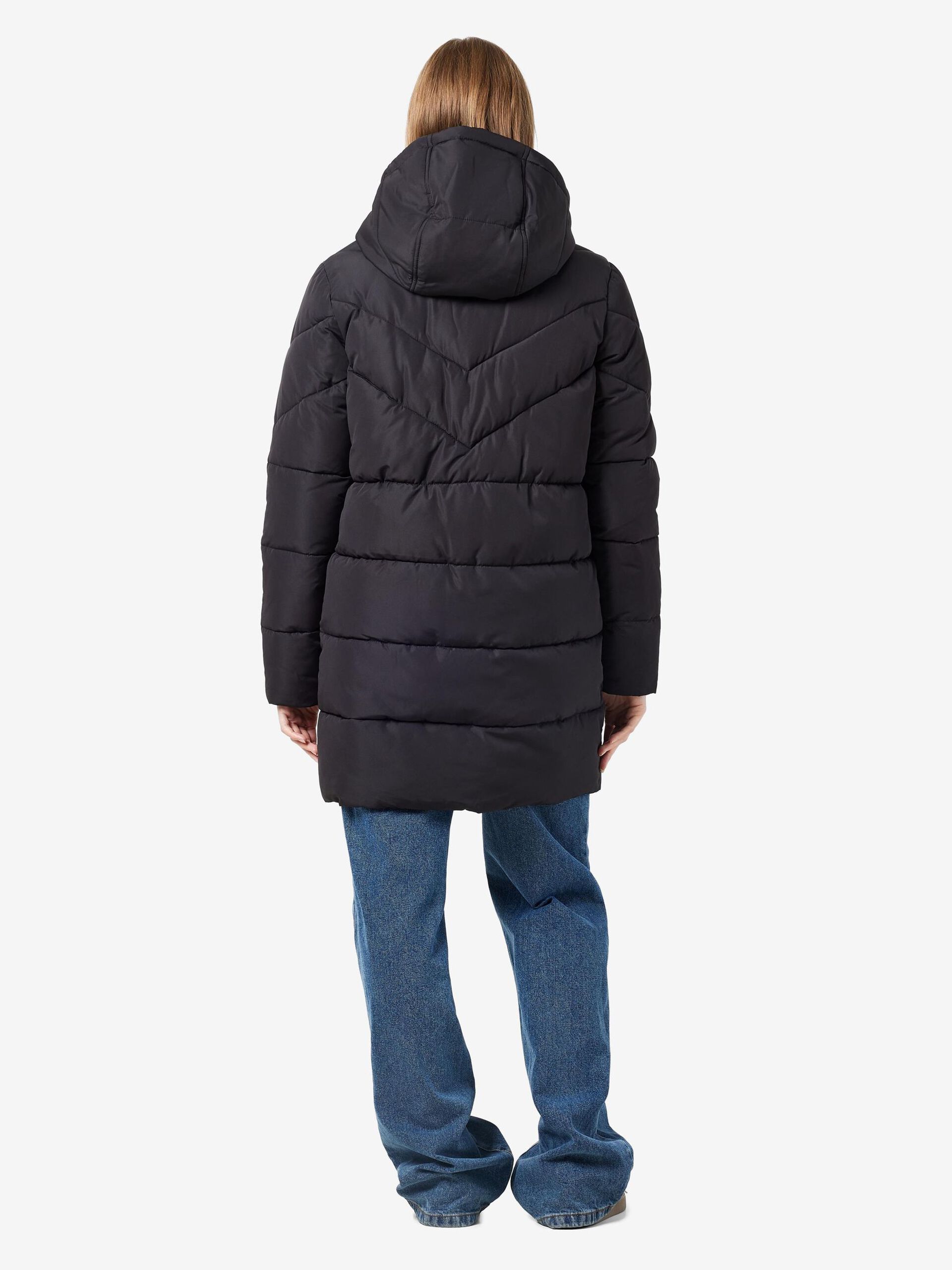 Carousel image - LONG PUFFER JACKET, Black | 3