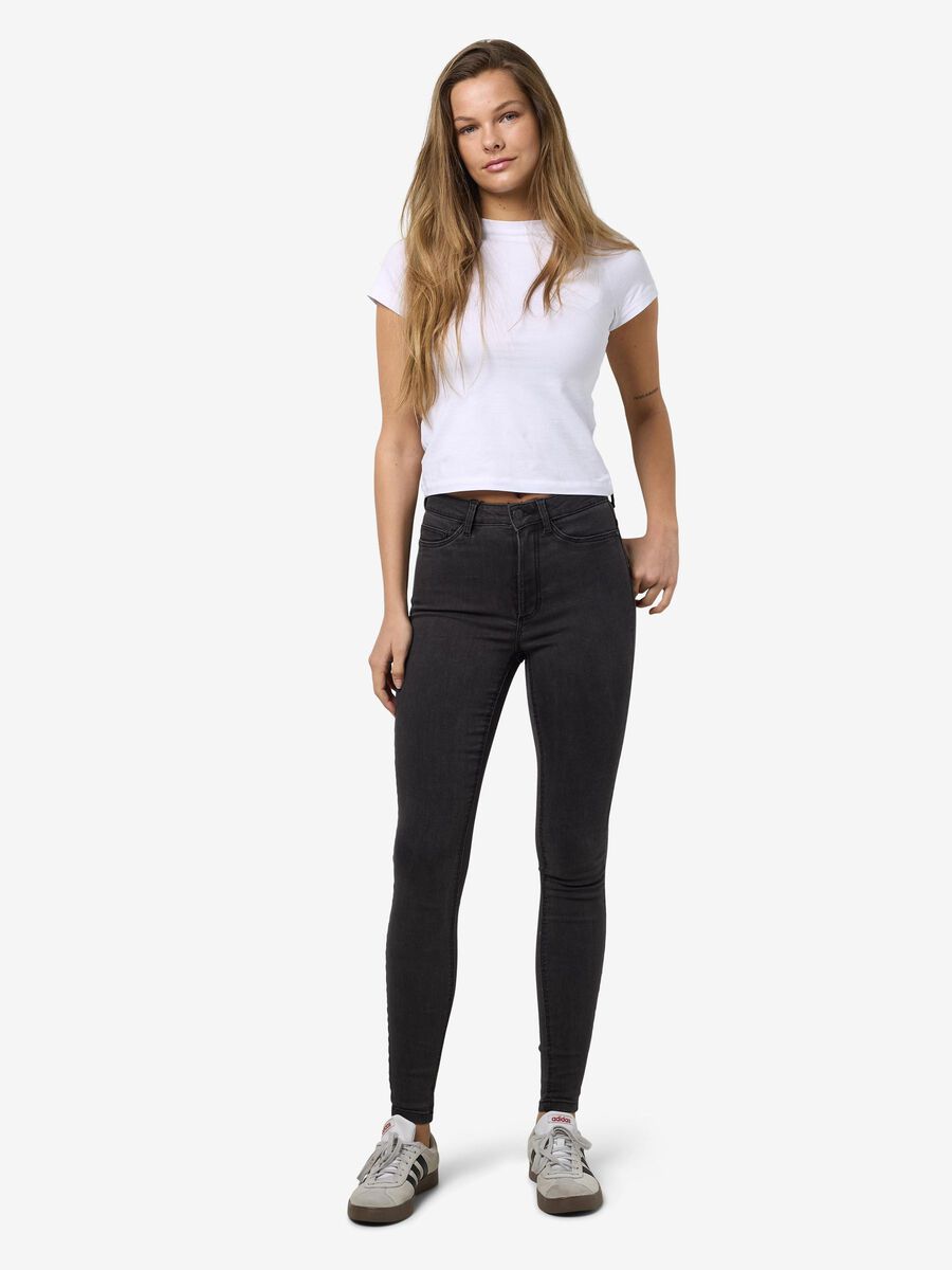 Noisy May NMCALLIE HIGH WAIST SKINNY FIT JEANS, Dark Grey Denim, highres - 27012742_DarkGreyDenim_007.jpg
