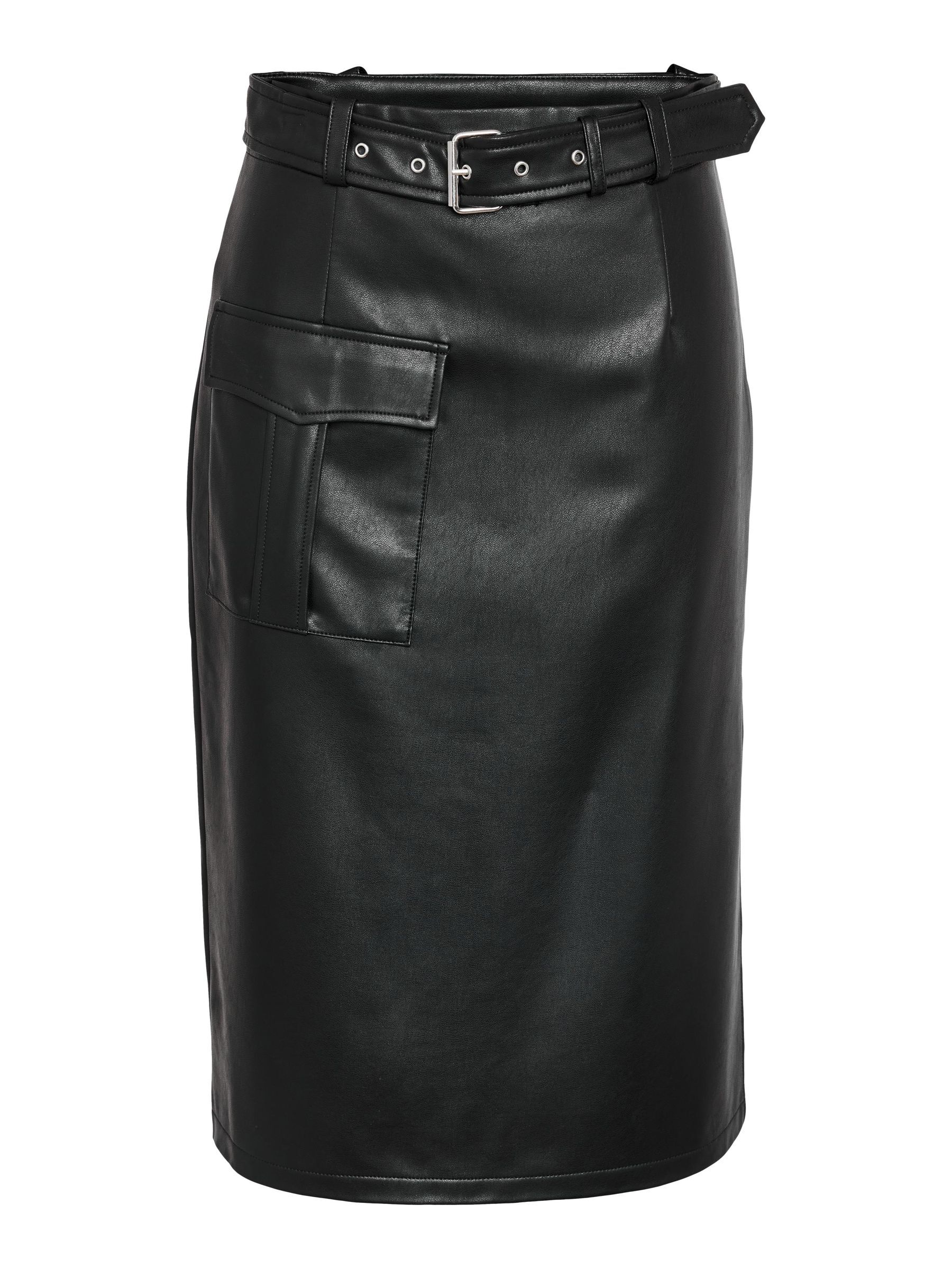 High waisted leather paperbag skirt discount