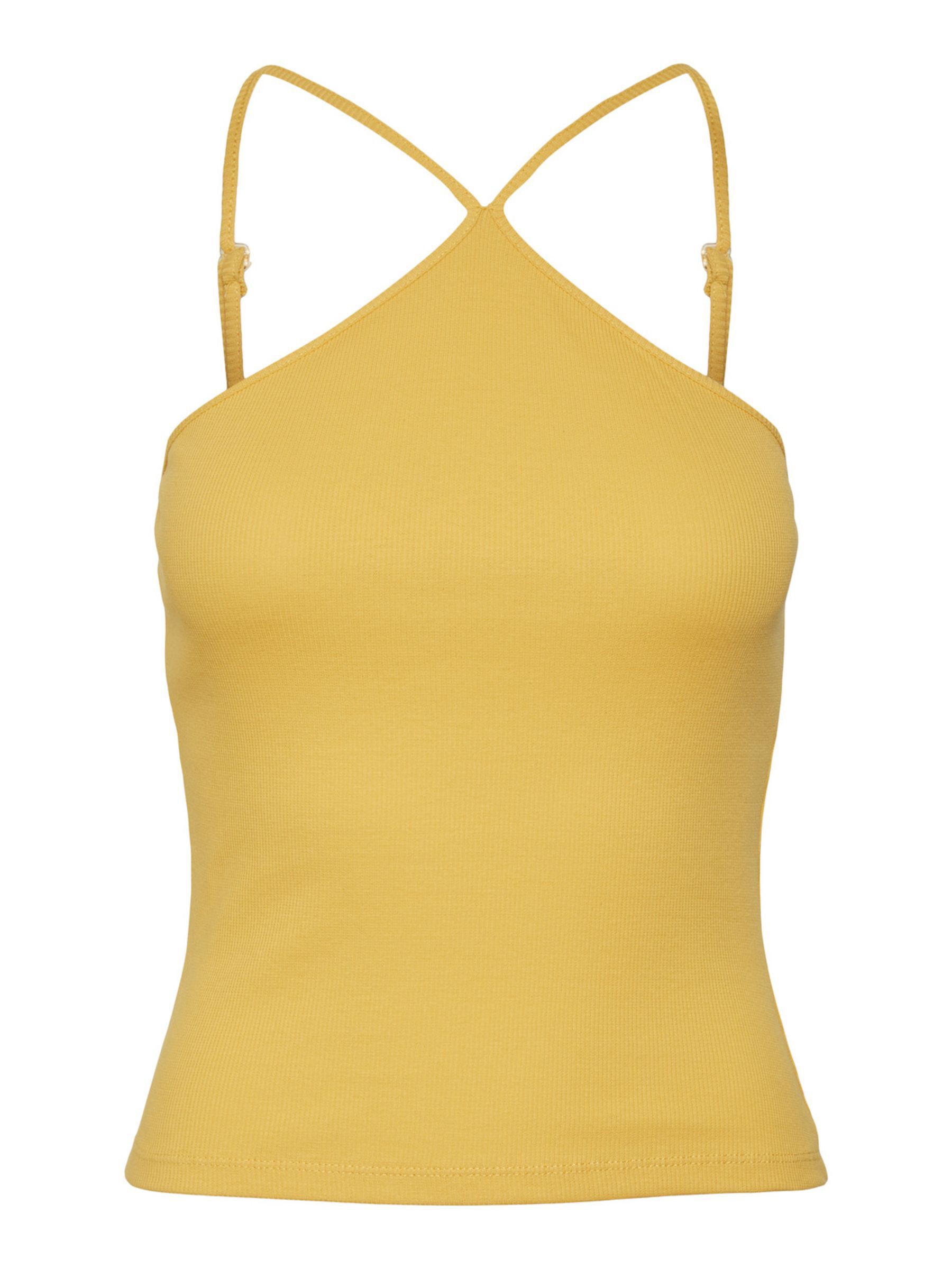 Mustard yellow ribbed top store