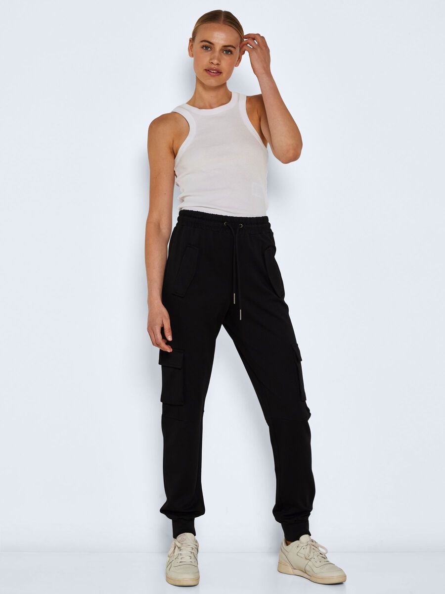 RELAXED CARGO TROUSERS, Black, highres