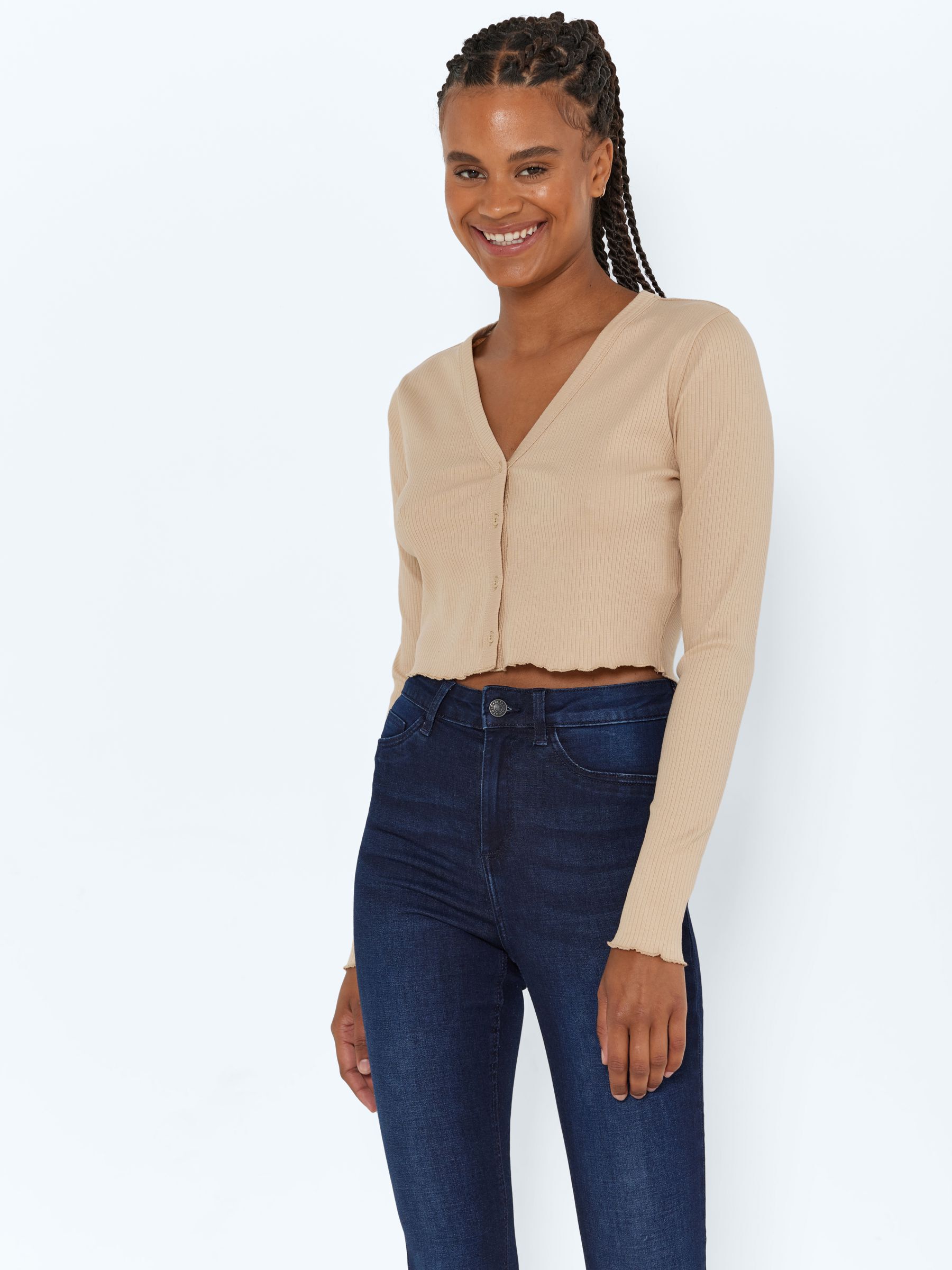 Nude top cropped cardigan