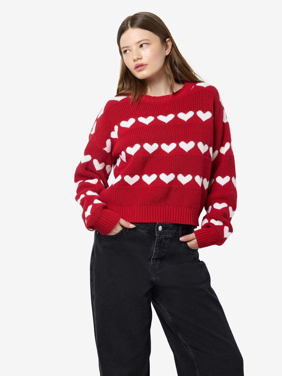 Product carousel image - HEART JUMPER, Racing Red | 2