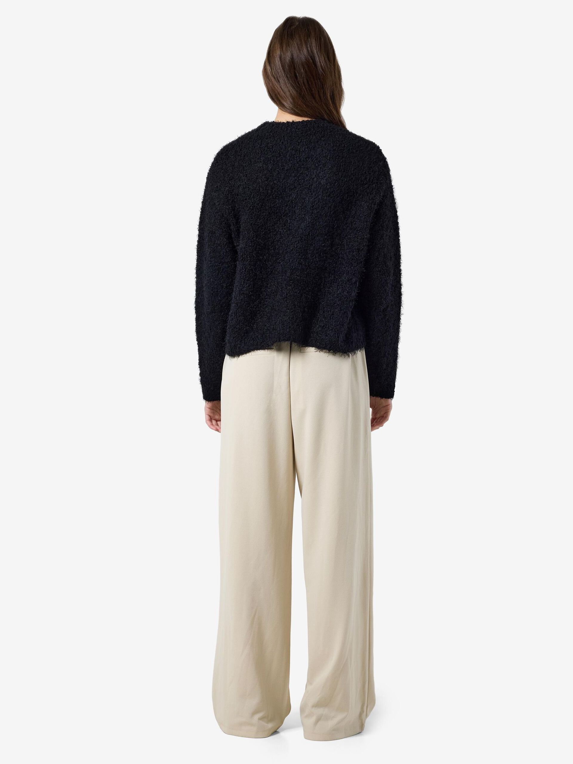 Carousel image - FLUFFY KNITTED PULLOVER, Black | 3
