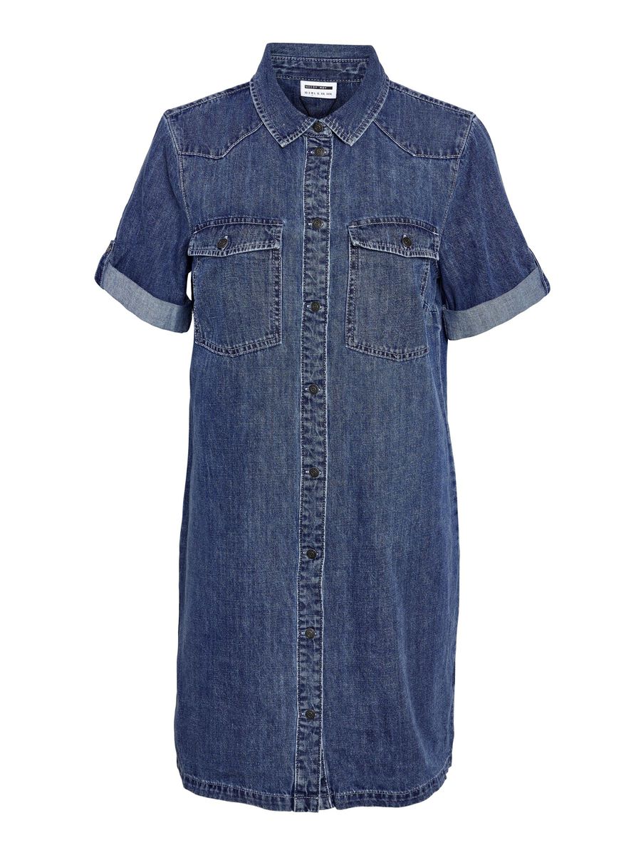 Noisy May KORTÆRMET DENIMKJOLE, Medium Blue Denim, highres - 27030040_MediumBlueDenim_001.jpg