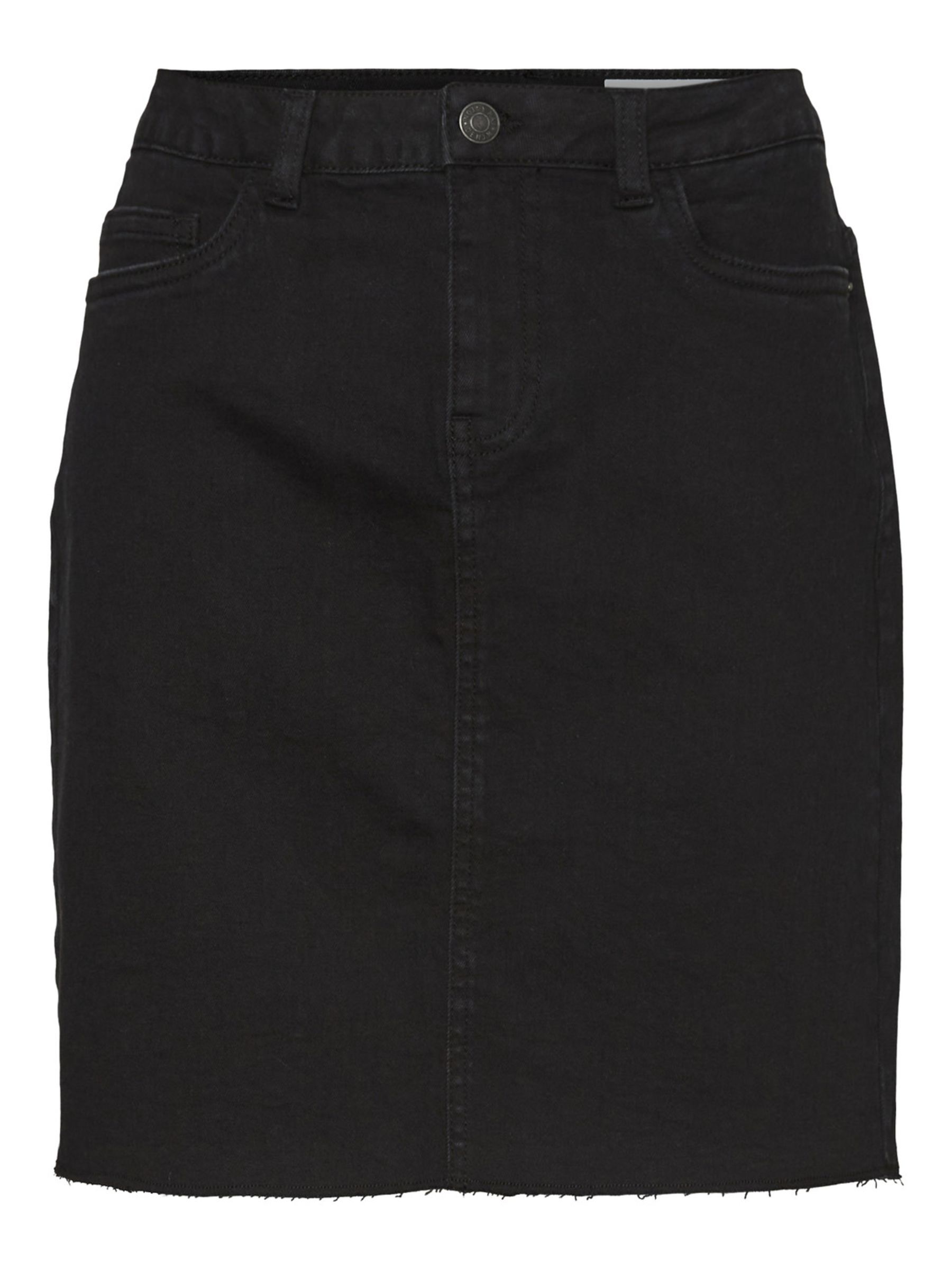 Black high waisted denim skirt discount
