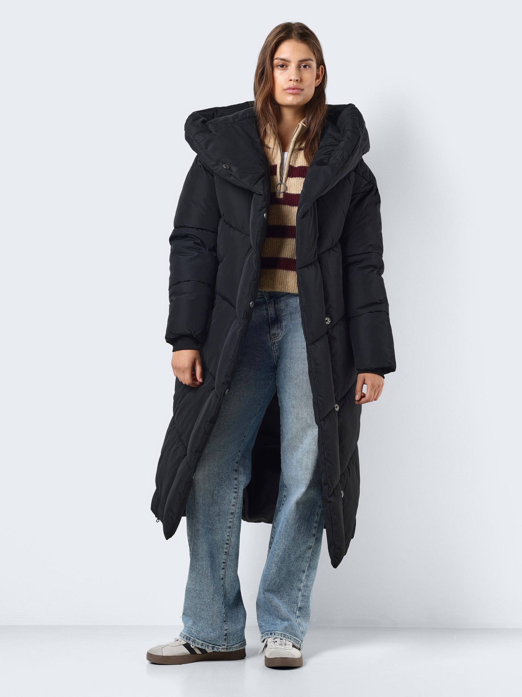 NMTALLY EXTRA LONGUE VESTE REMBOURREE Noir NOISY MAY