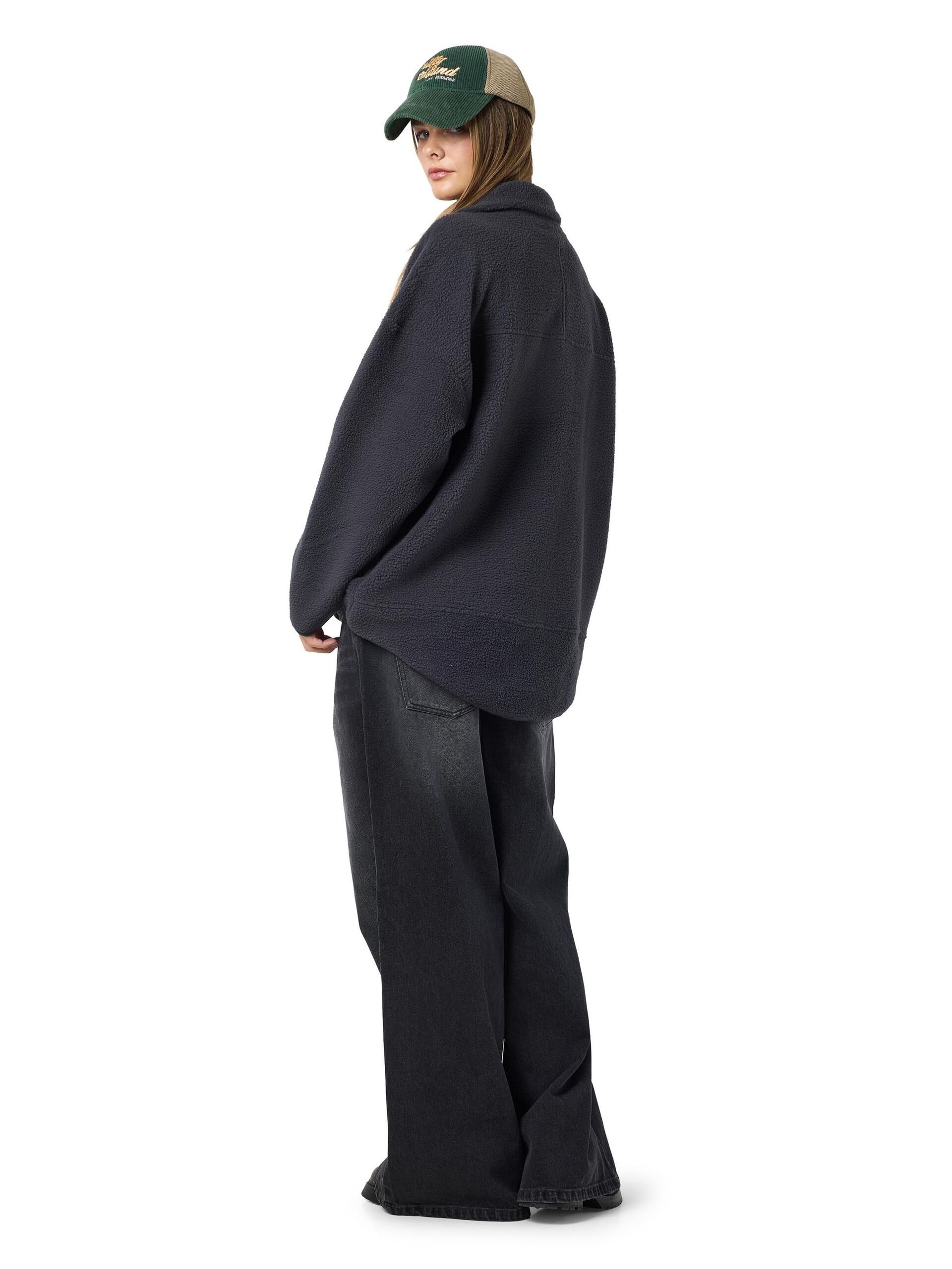 Carousel image - RELAXED FLEECE JACKET, Obsidian | 3