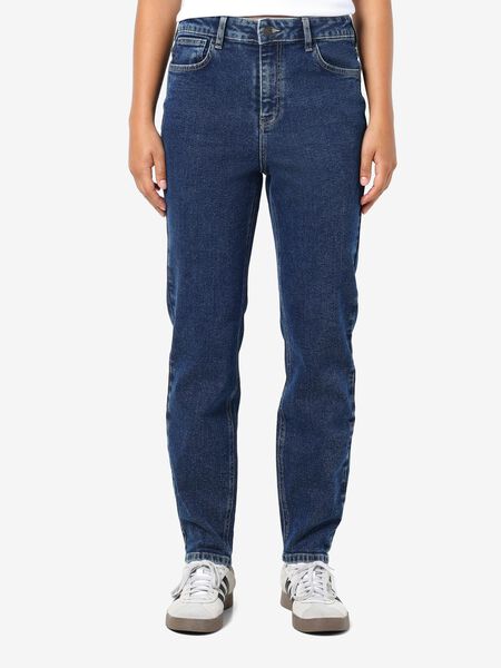 Noisy May NMMONI CROPPED HIGH WAISTED STRAIGHT FIT JEANS, Dark Blue Denim, highres - 27030448_DarkBlueDenim_003.jpg