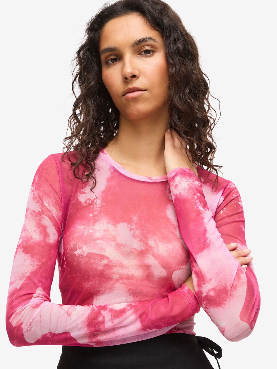 Product tile image - LONG SLEEVED MESH TOP, Fuchsia Fedora | 27023338_FuchsiaFedora_1005739