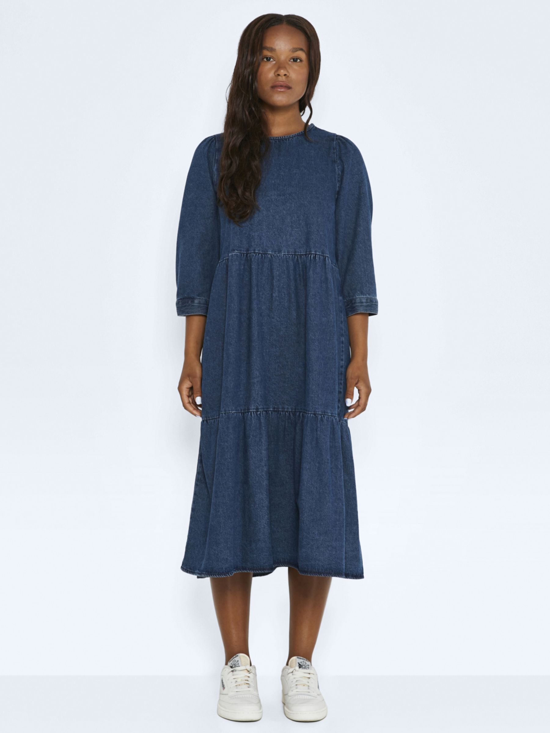 LANG DENIM JURK Blau NOISY MAY