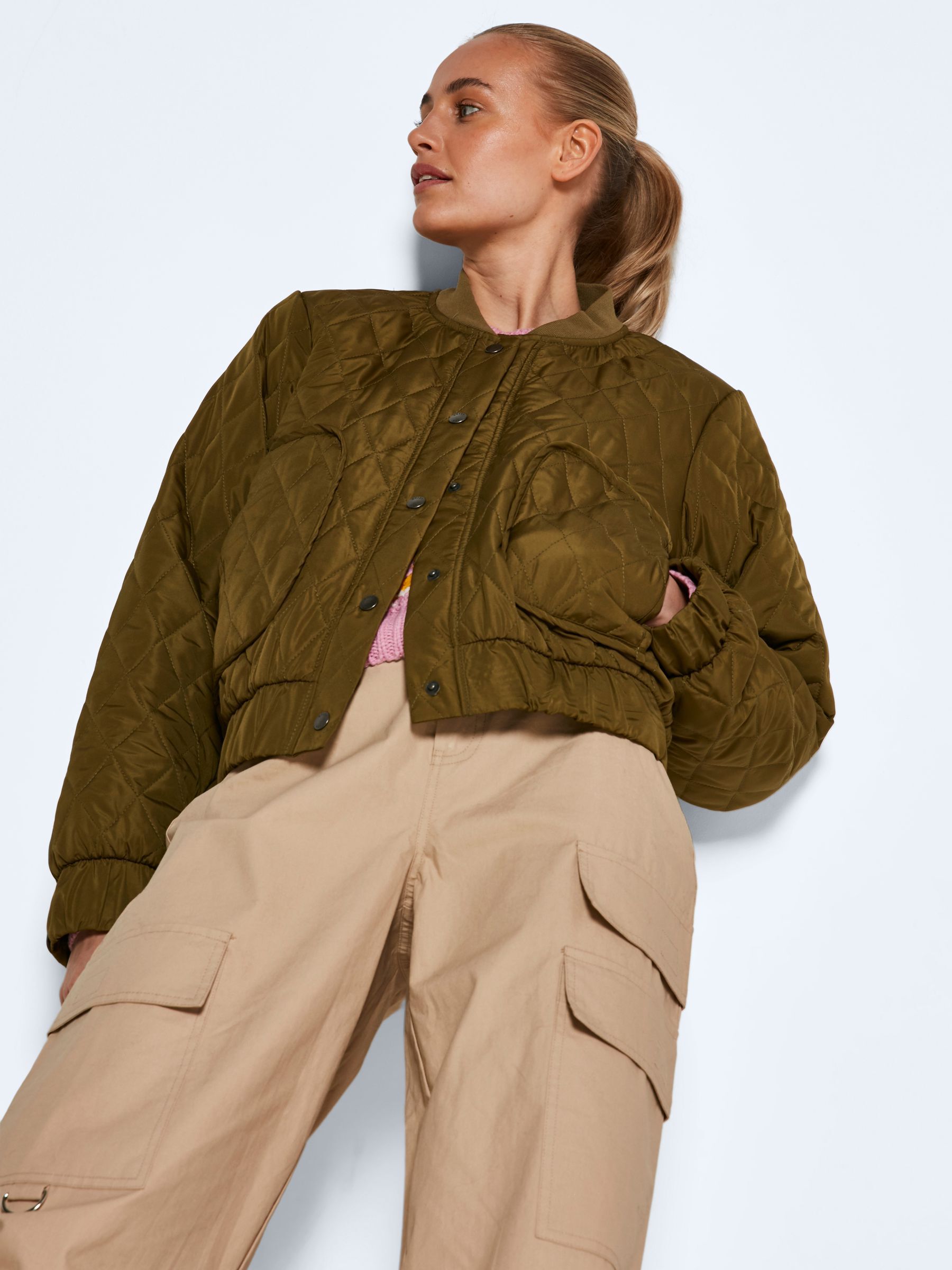 Quilted short jacket online