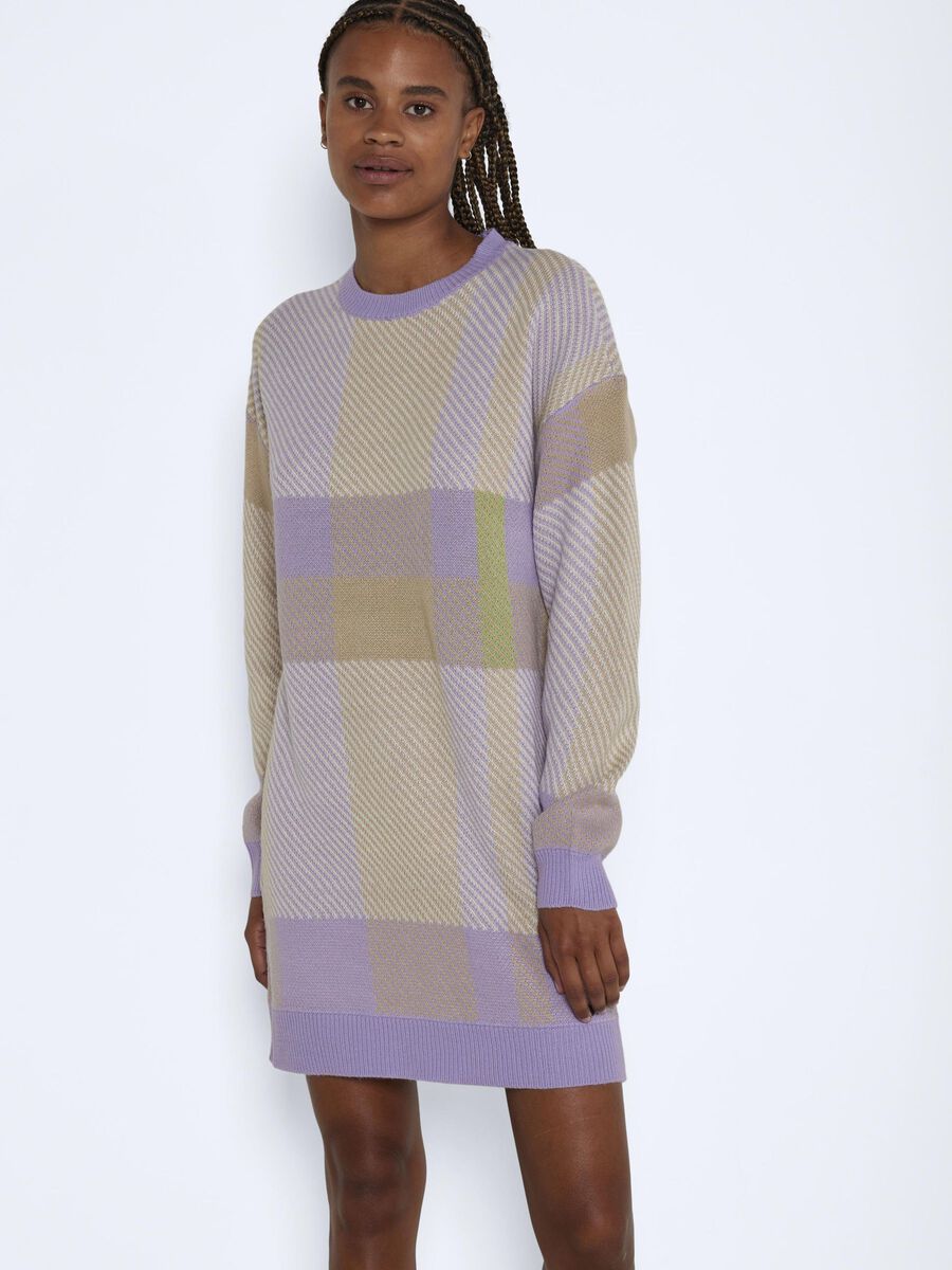 Noisy May CHEQUERED KNITTED PULLOVER, Purple Rose, highres - 27021077_PurpleRose_945603_003.jpg