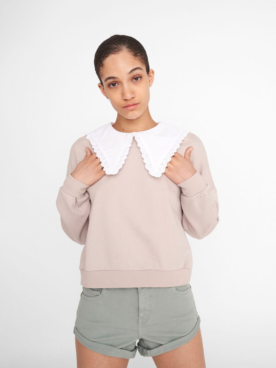 Noisy May BRODERIE ANGLAISE KRAAG SWEATSHIRT, Chateau Gray, highres - 27015046_ChateauGray_846378_007.jpg