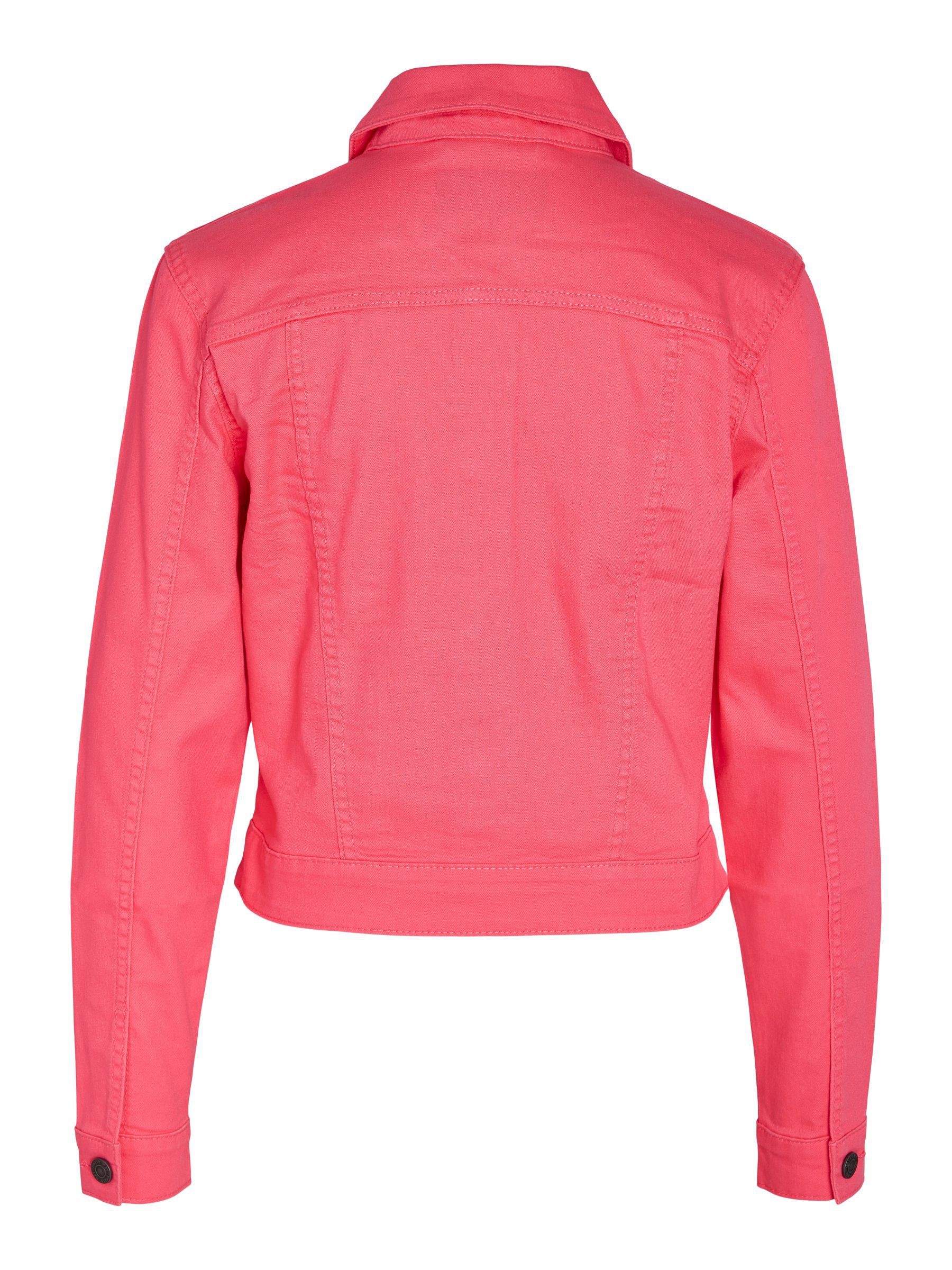 Short pink hot sale denim jacket