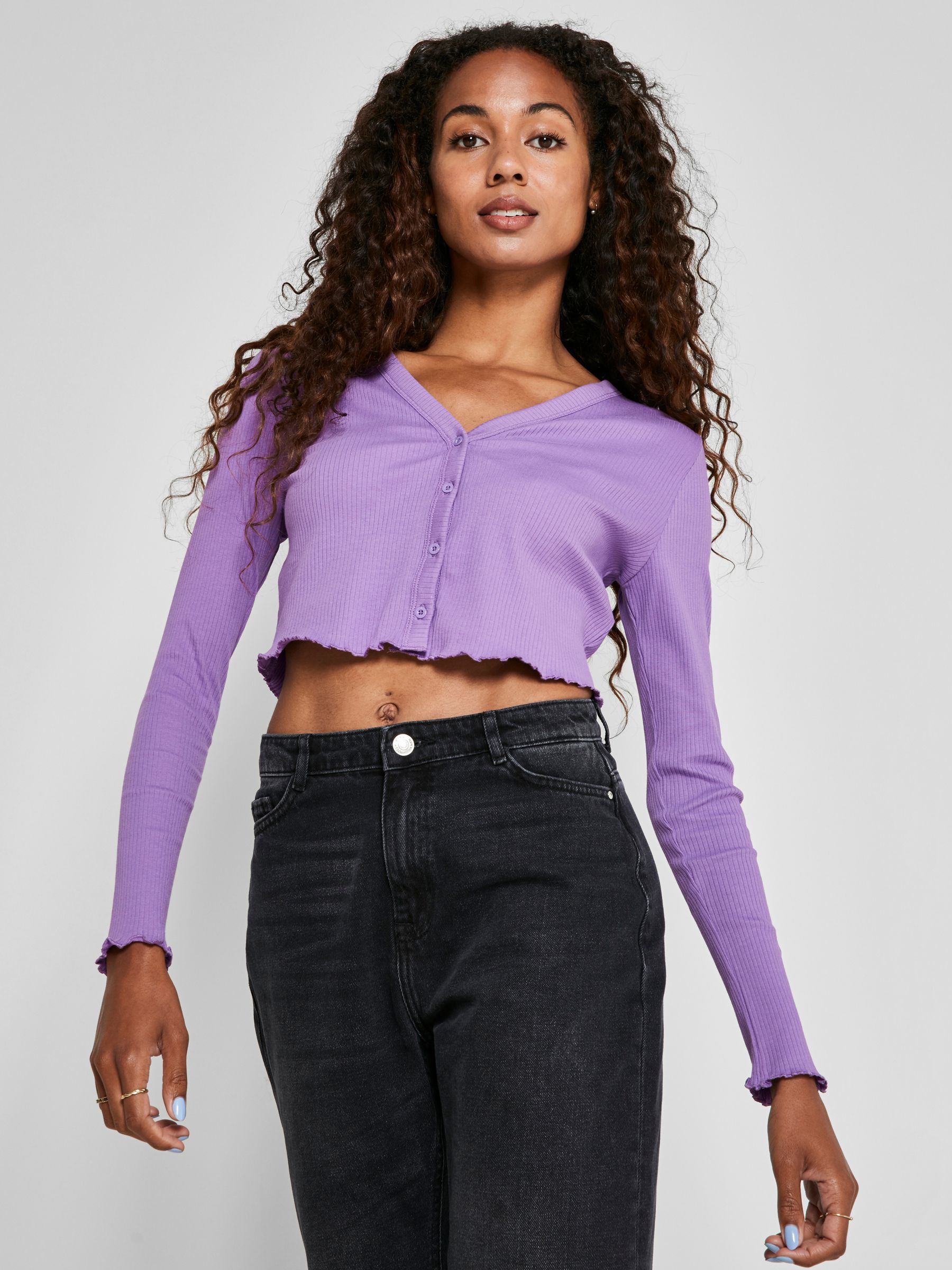 CROPPED CARDIGAN Purple NOISY MAY