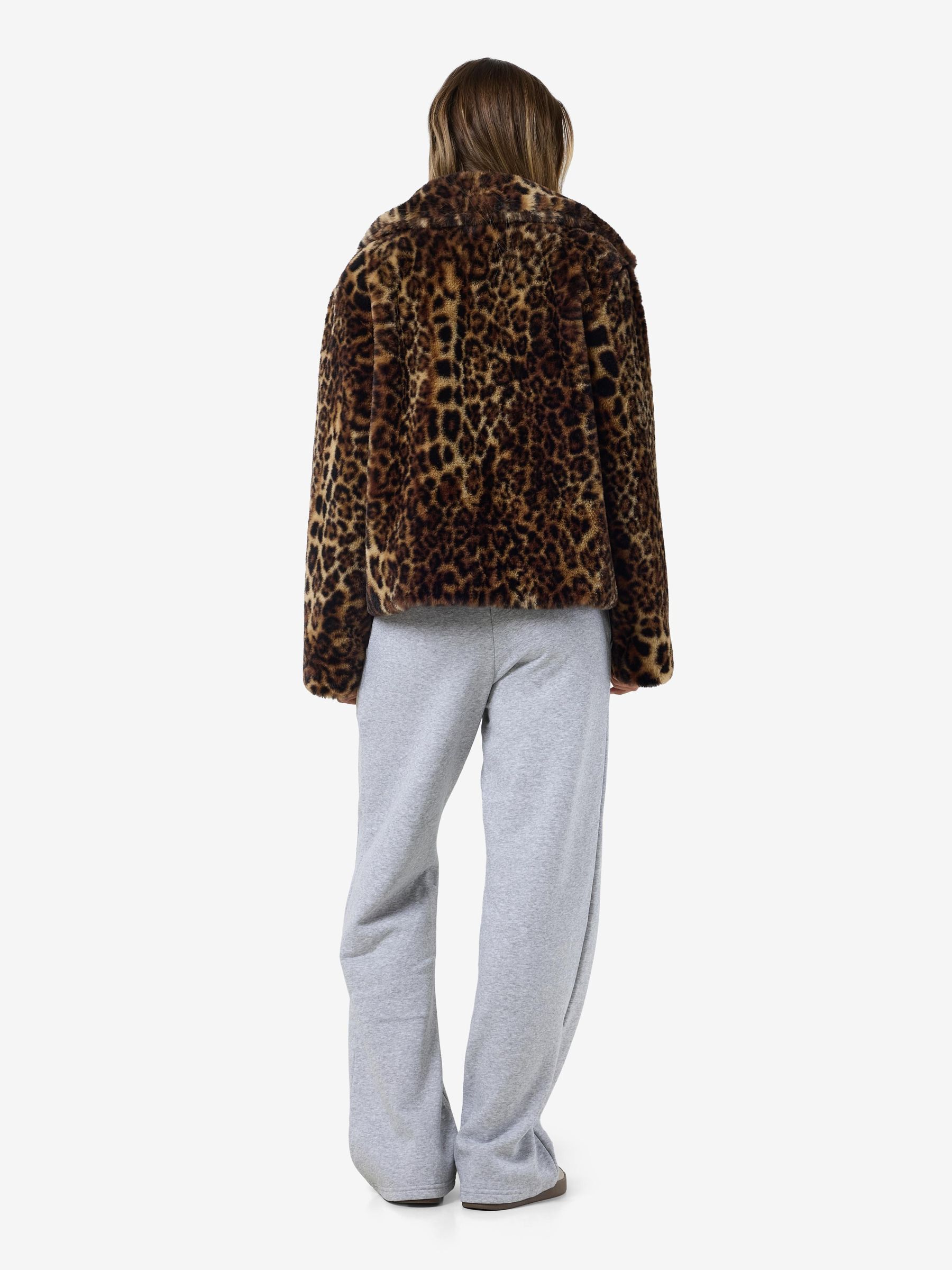 FAUX FUR COAT Brown NOISY MAY