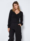 Noisy May LONG SLEEVED V-NECK TOP, Black, highres - 27022732_Black_003.jpg