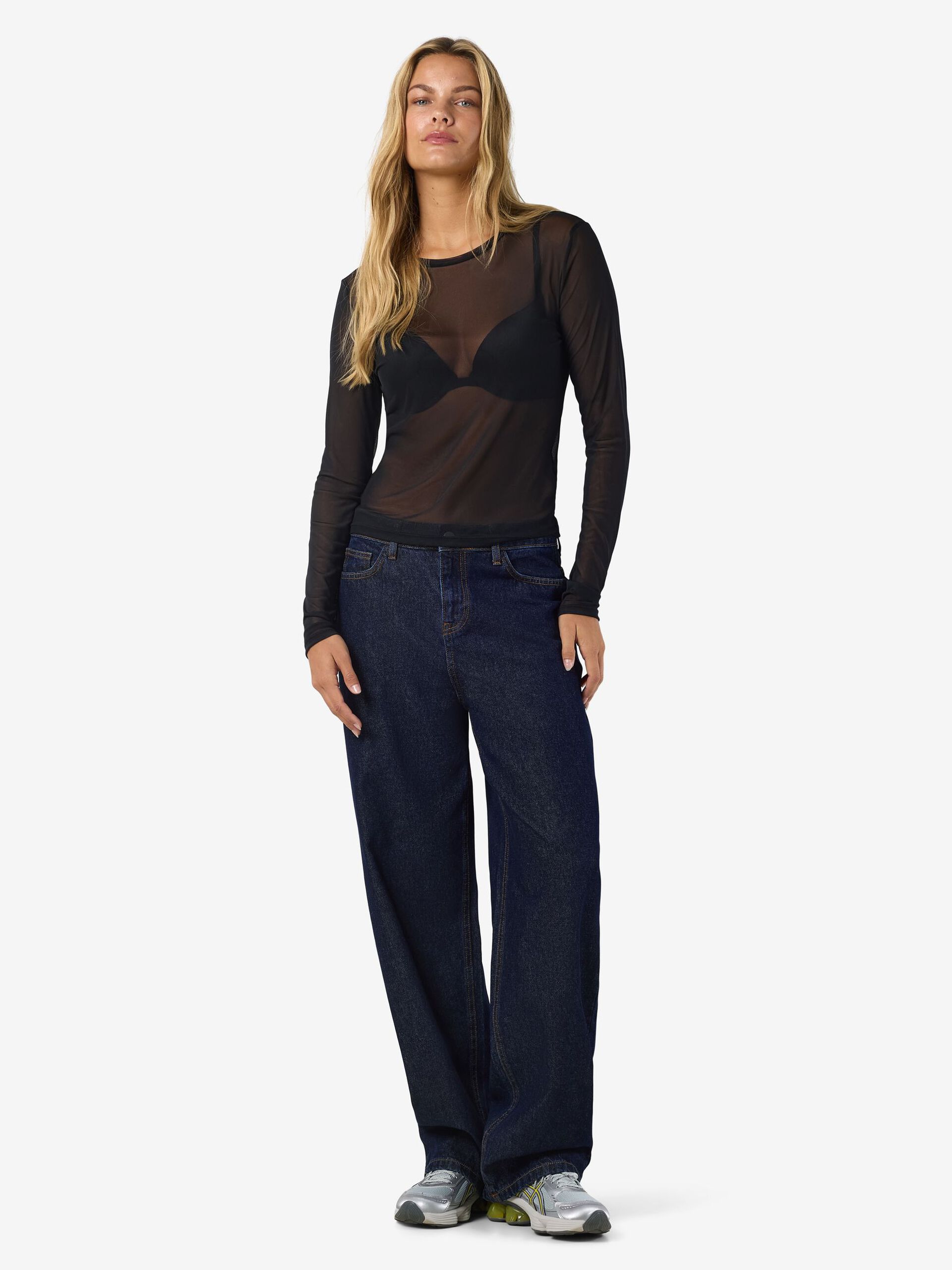 Carousel image - LONG SLEEVED MESH TOP, Black | 4