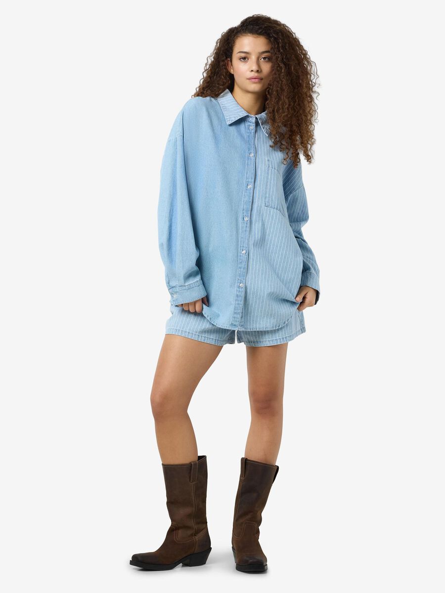 Noisy May TWO-TONE DENIM SHIRT, Light Blue Denim, highres - 27033693_LightBlueDenim_004.jpg