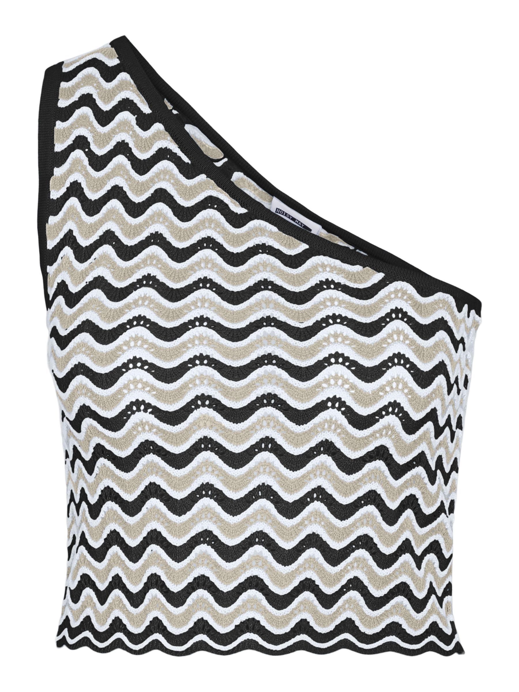 KNITTED ONE SHOULDER TOP Black NOISY MAY