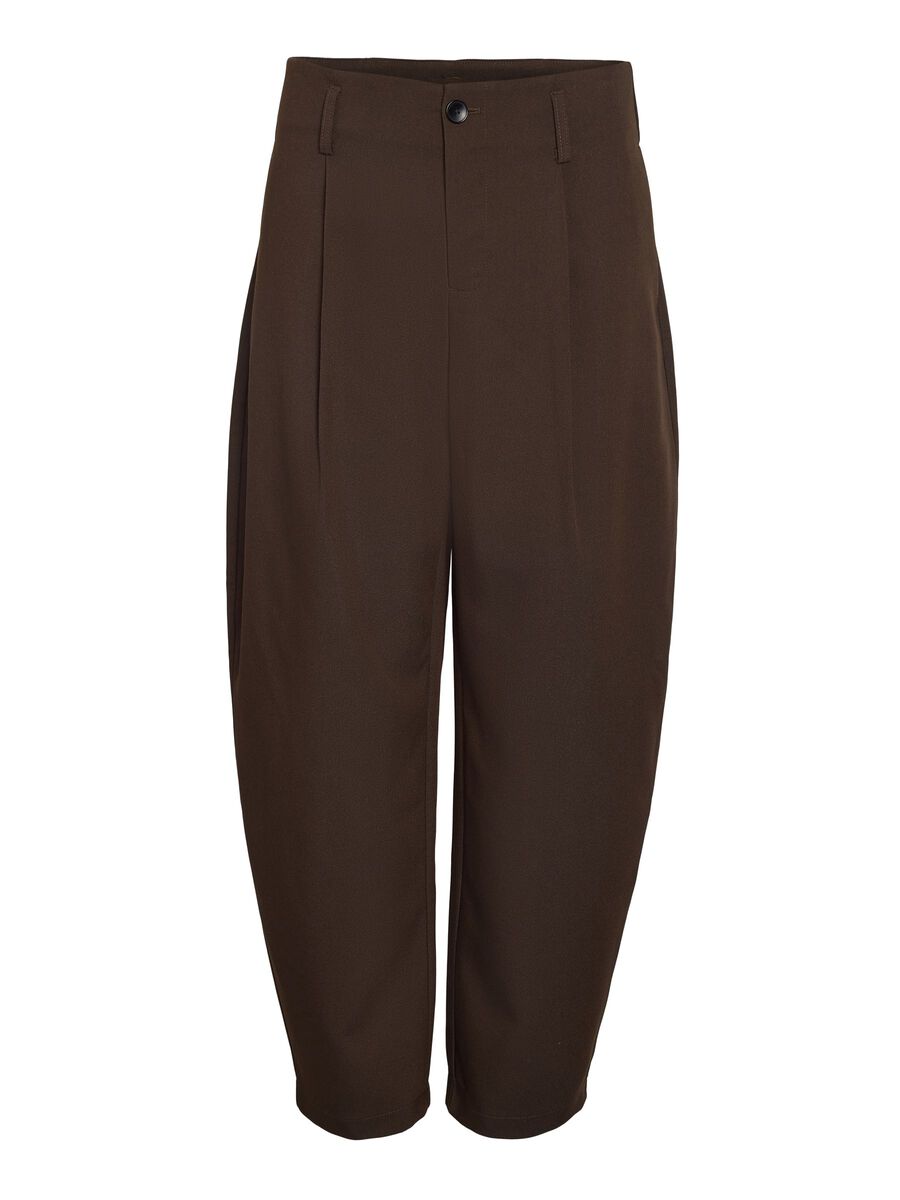 Carousel image - PANTALONES FIT CORTE BARREL, Chocolate Brown | 2