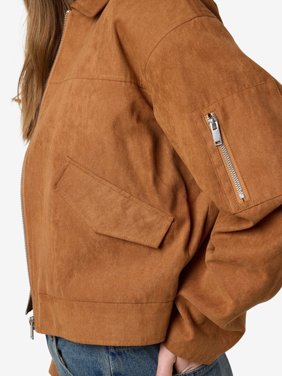 Carousel image - IMITATION DAIM VESTE BOMBER, Toasted Coconut | 5