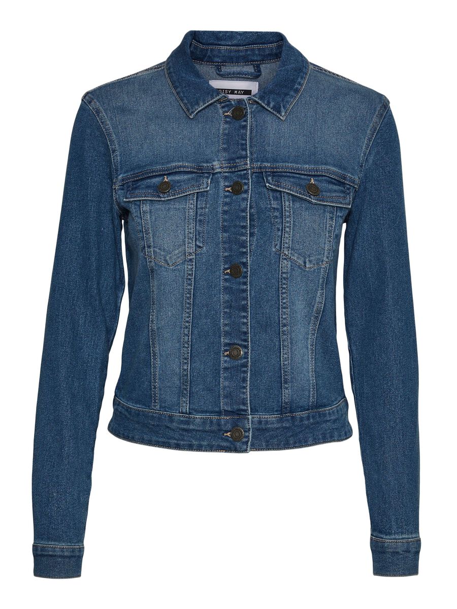 Carousel image - SHORT DENIM JACKET, Medium Blue Denim | 2