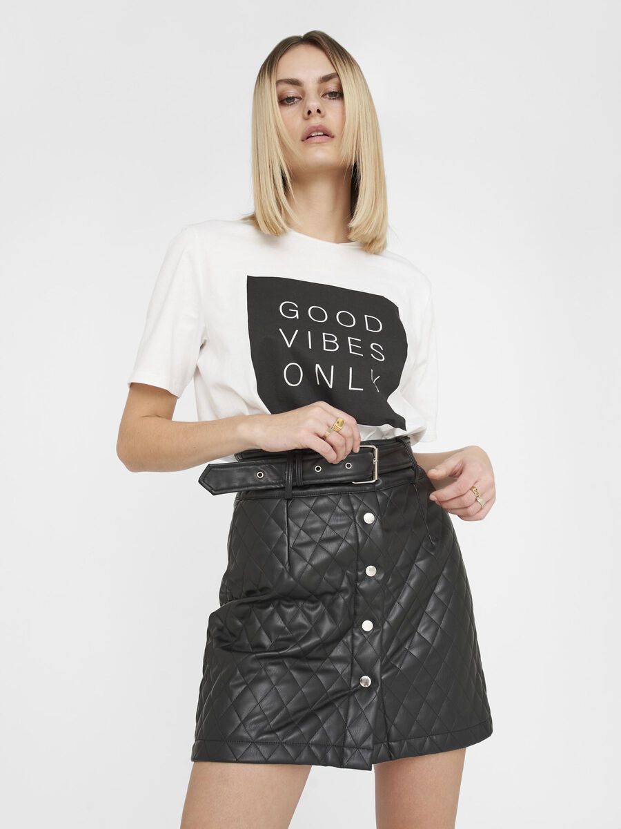 Noisy May QUILTED FAUX LEATHER SKIRT, Black, highres - 27016271_Black_007.jpg