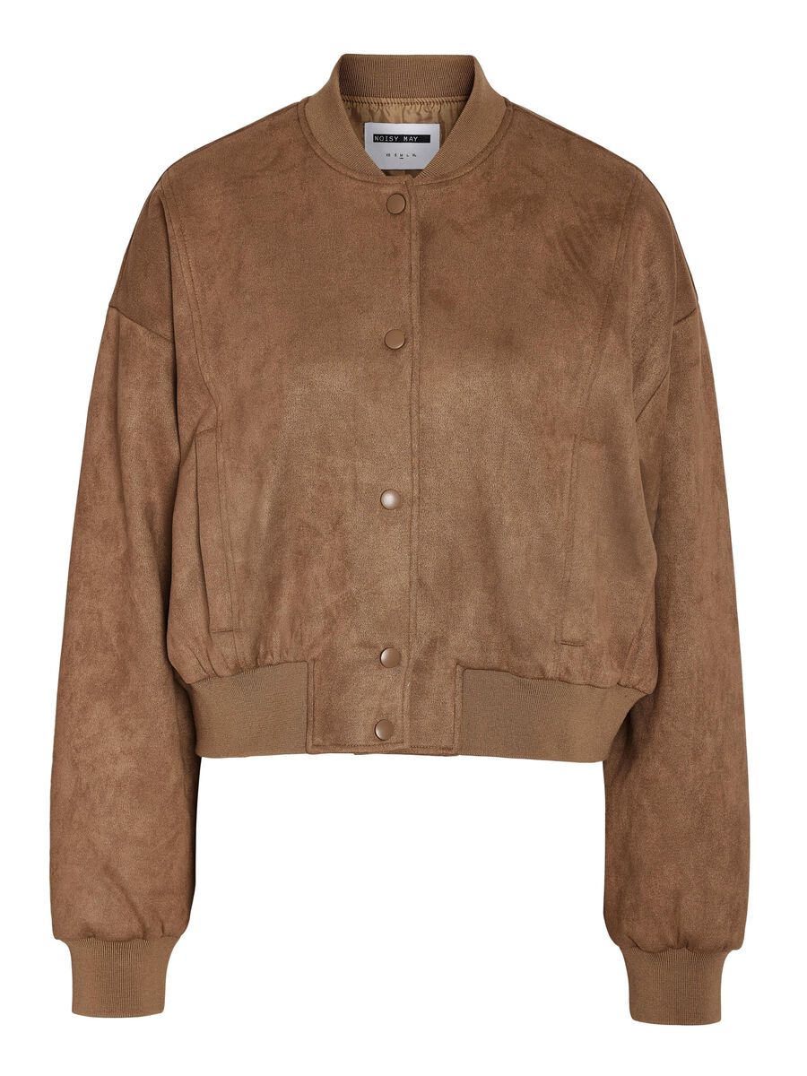 Noisy May FAUX SUEDE BOMBER JACKET, Otter, highres - 27032165_Otter_001.jpg