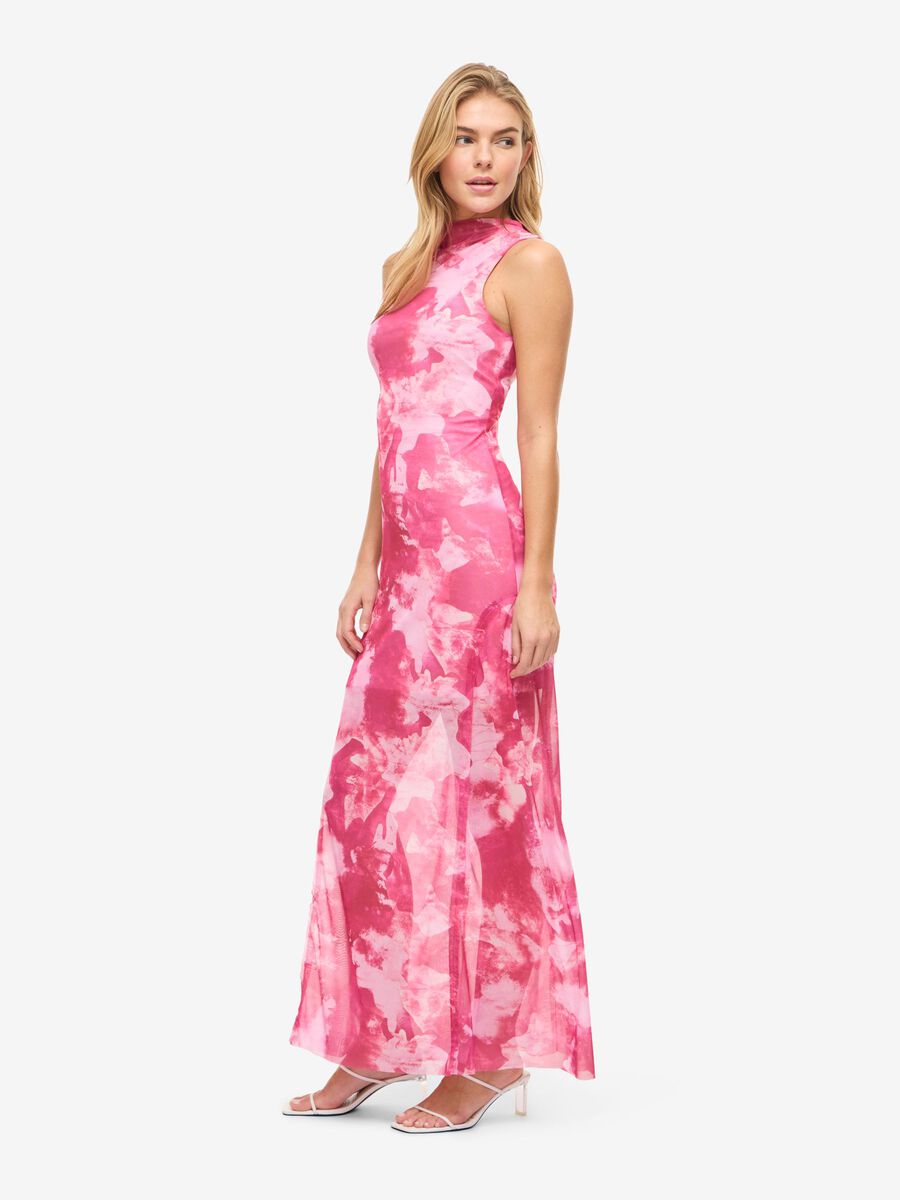 Carousel image - NMMARIKA MAXI MESH SLEEVELESS DRESS, Fuchsia Fedora | 3
