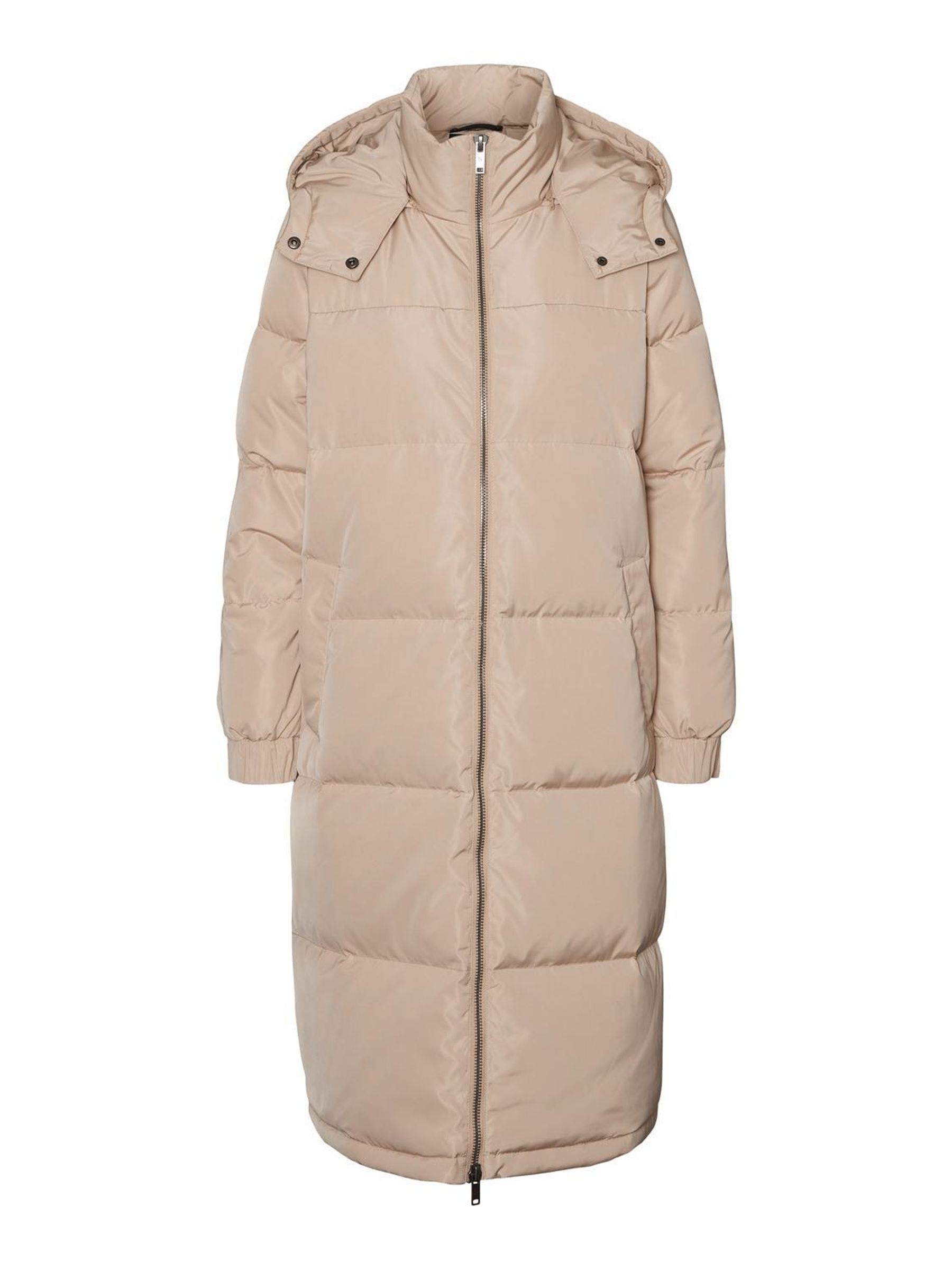 Long beige online puffer