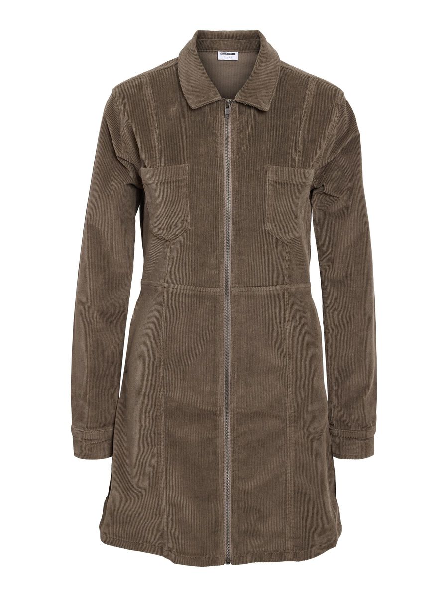 Product carousel image - CORDUROY MINI DRESS, Morel | 1