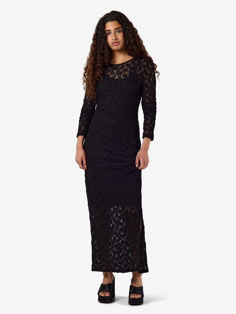 Product tile image NMMIRIAM - LONGUE ROBE EN DENTELLE, Black 27039517_Black