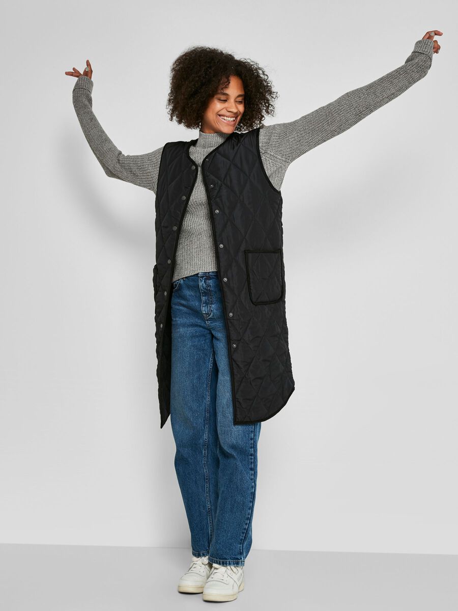 MATELASSÉE GILET SANS MANCHES, Black, highres