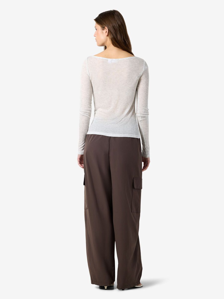 Carousel image 3 NMNUSA BOATNECK BLOUSE, White Melange