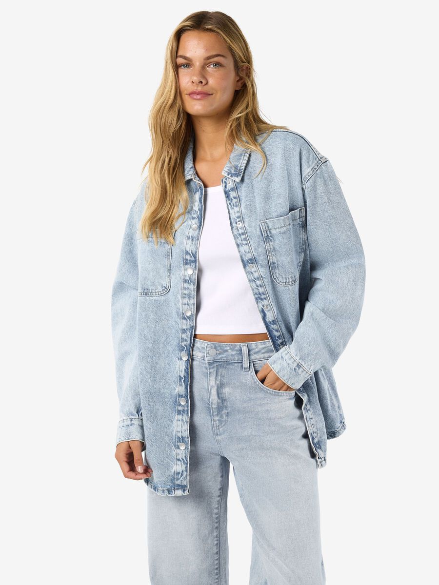 Product carousel image - DENIM SHIRT JACKET, Light Blue Denim | 2
